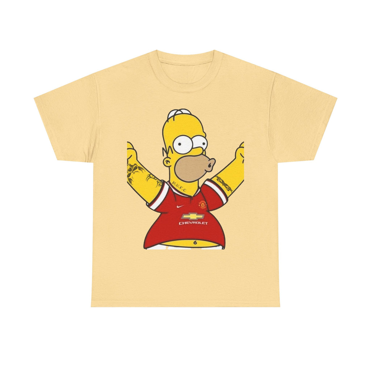 Homer Simpson Manchester Fan T-Shirt — Cartoon Football Supporter Tee