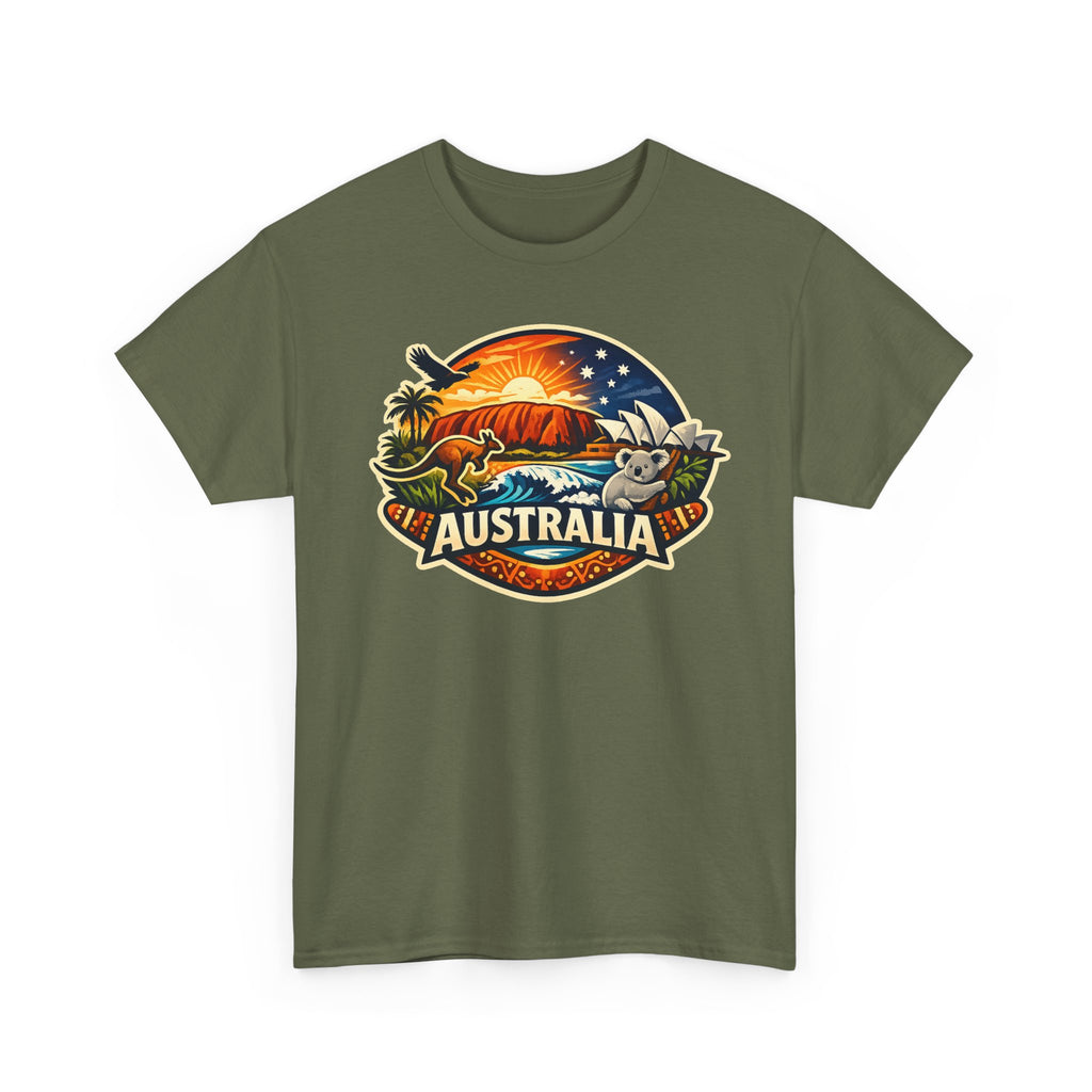 Australia Sunset Vintage Tee — Kangaroo & Surf Badge