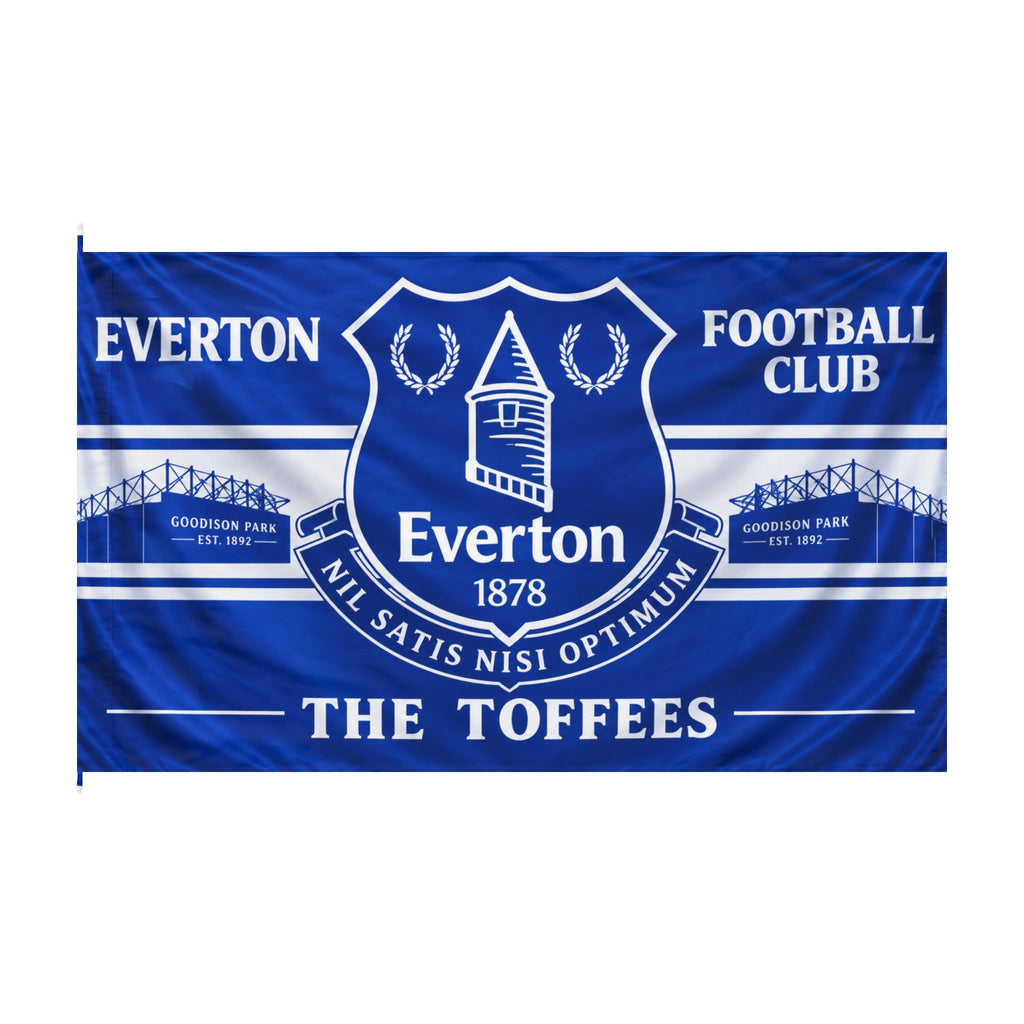Everton FC Double-Sided Flag — The Toffees Crest Banner (Blue)