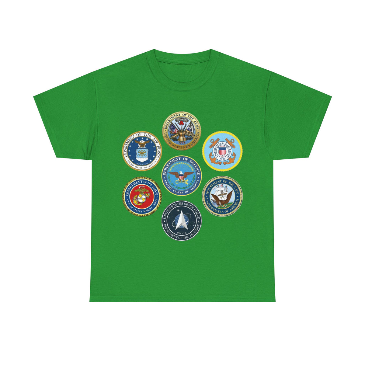 Military Branch Seals T-Shirt — Vintage US Armed Forces Emblems Tee