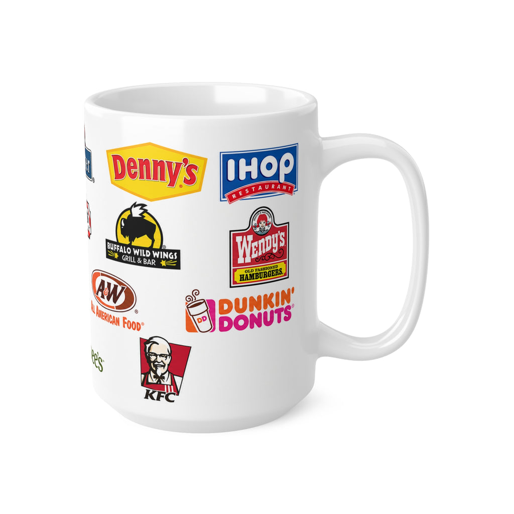 American Food Chains Collage Mug — Classic American Restaurant Brands Coffee Cup (11oz & 15oz)