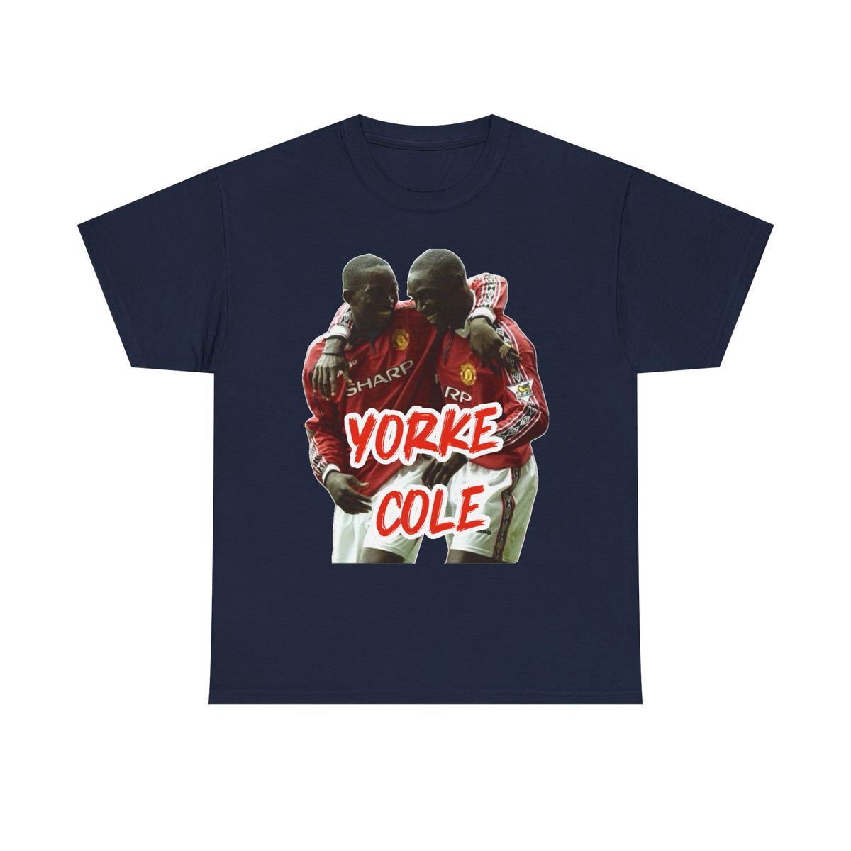 Yorke & Cole Manchester United Soccer Legends Graphic Tee — 'Yorke Cole' Retro Football Shirt