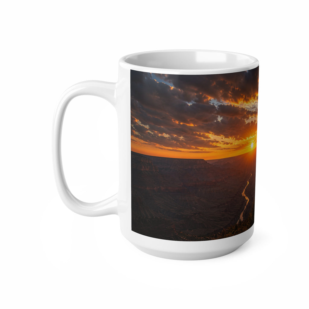 Patriotic Eagle Sunrise Coffee Mug — American Flag Scenic 11oz/15oz Ceramic