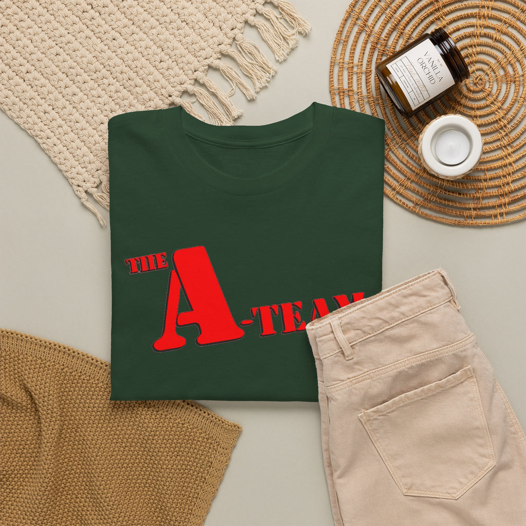 A-Team Graphic Tee — Retro Red Logo Vintage Crew T-Shirt