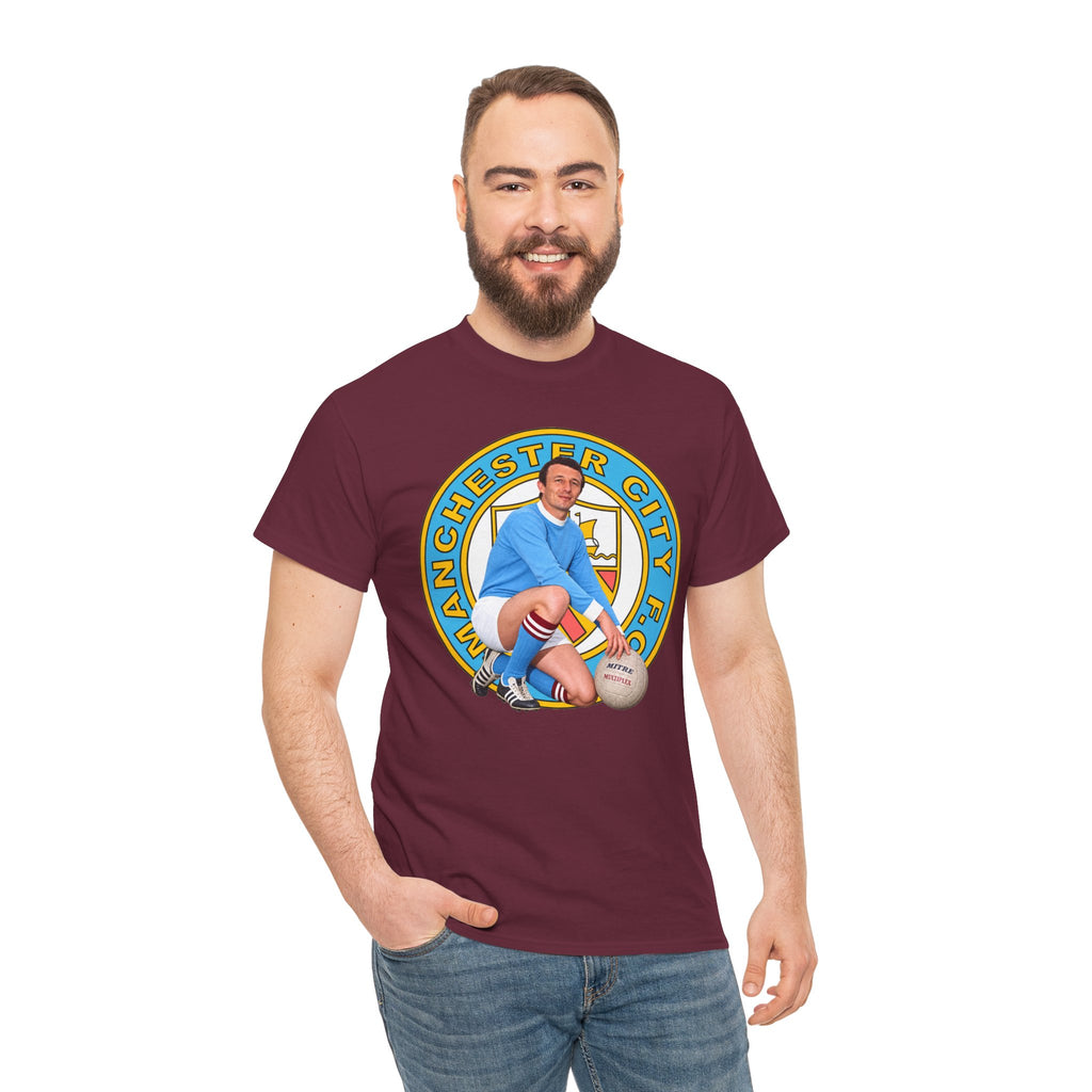 Mike Summerbee Manchester City Vintage Soccer Tee — Retro Player Crest Graphic