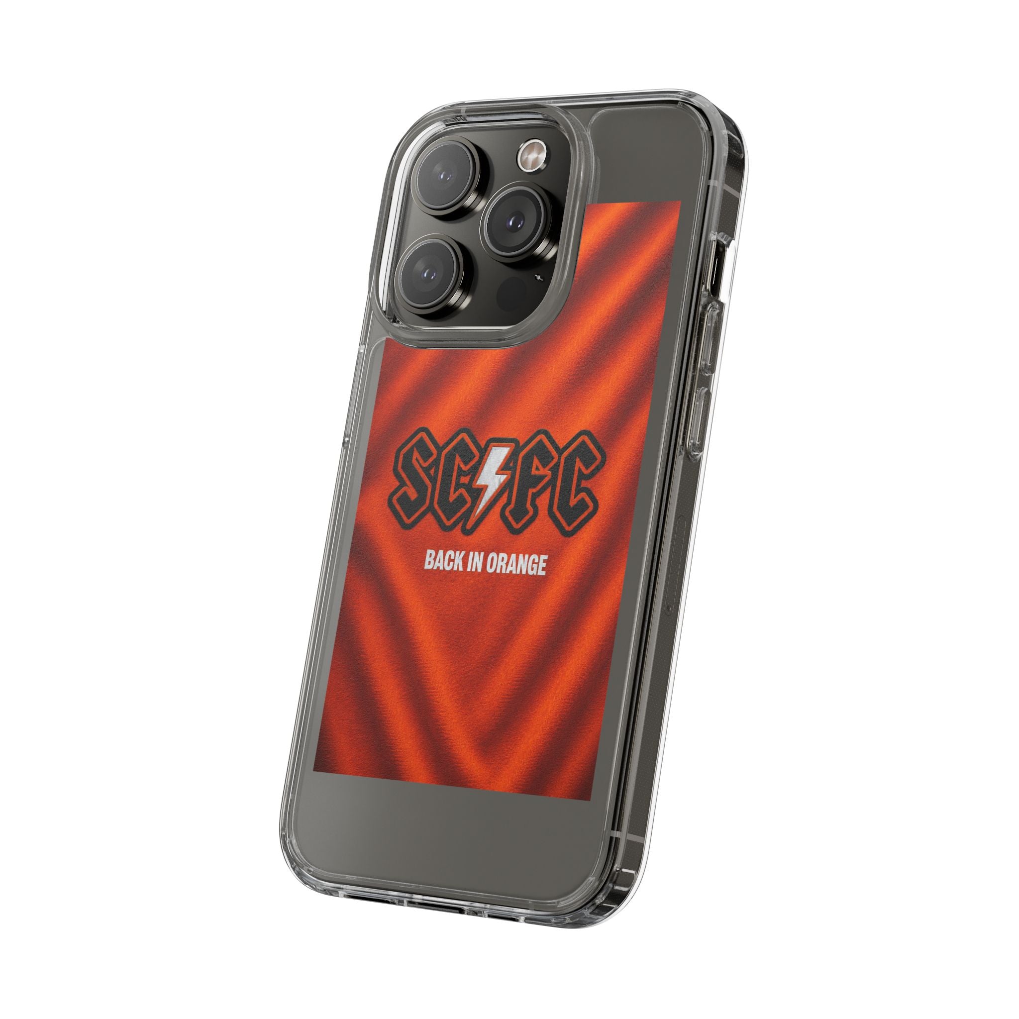 Salford CIty Inspired Phone Case — 'SCFC Back in Orange' Clear Protective Cover