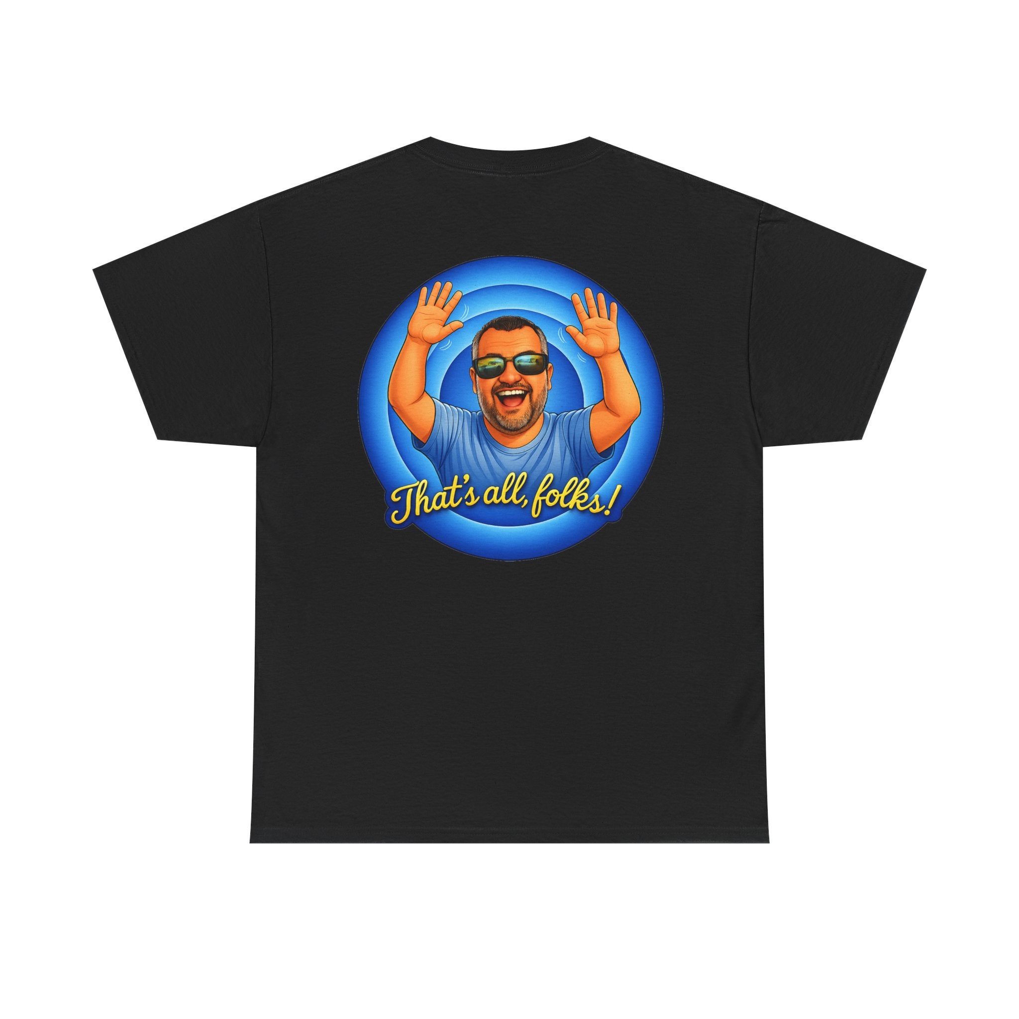 T-Shirt — "That's All, Folks!" Waving Portrait Graphic Tee