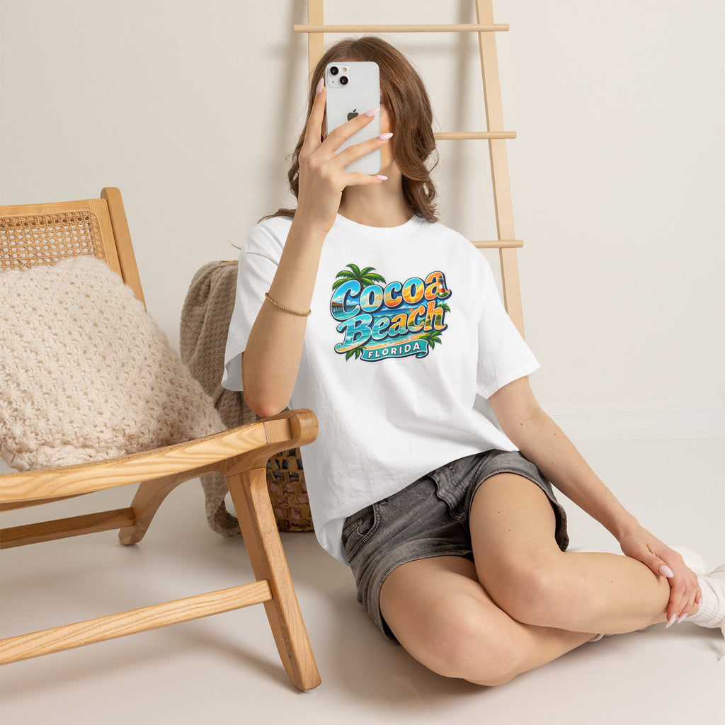 Cocoa Beach Florida Vintage Surf Cotton T-Shirt