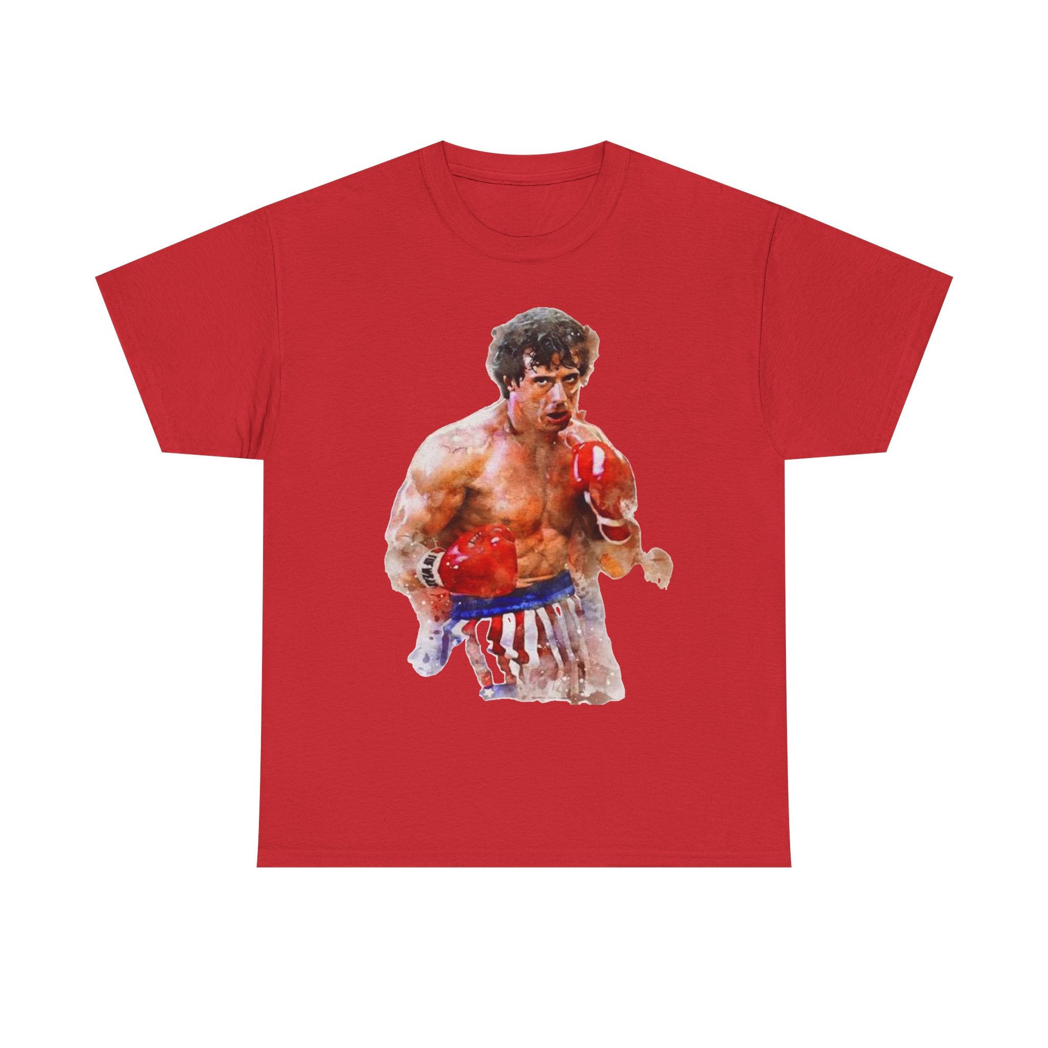 Boxer Rocky Painting T‑Shirt — Vintage American Flag Boxing Tee