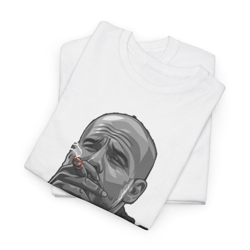 Pep Guardiola Smoking Portrait T‑Shirt — Moody Graphic Tee