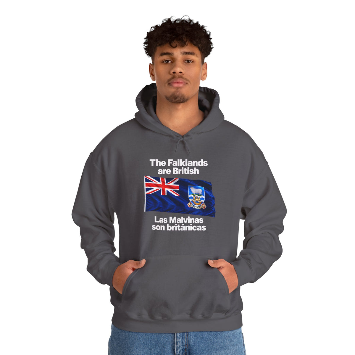 Falklands Are British Hoodie – Bilingual 'Las Malvinas son británicas' Flag Pullover