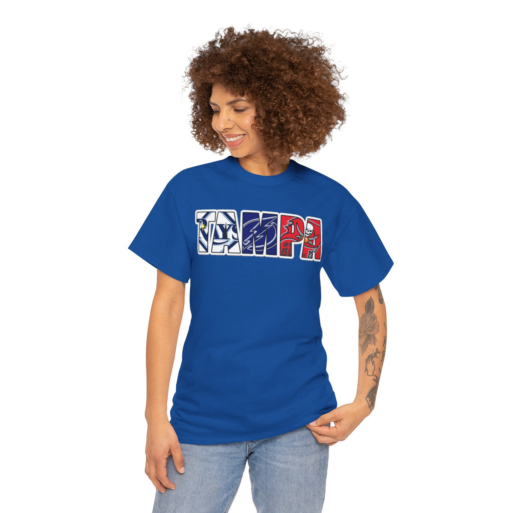 Tampa Block Letter Tee — Florida Flag Graphic T‑Shirt