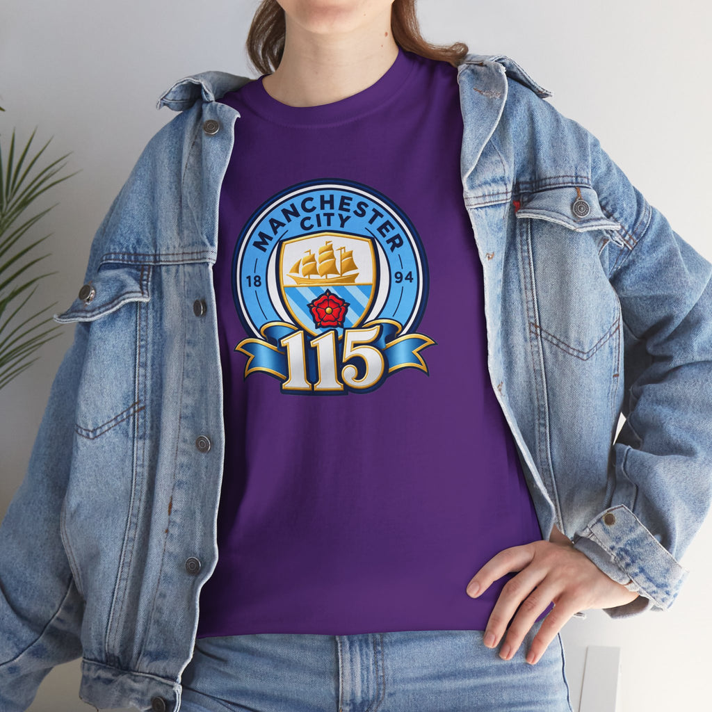 Manchester City 115th Crest Inspired Cotton T-Shirt