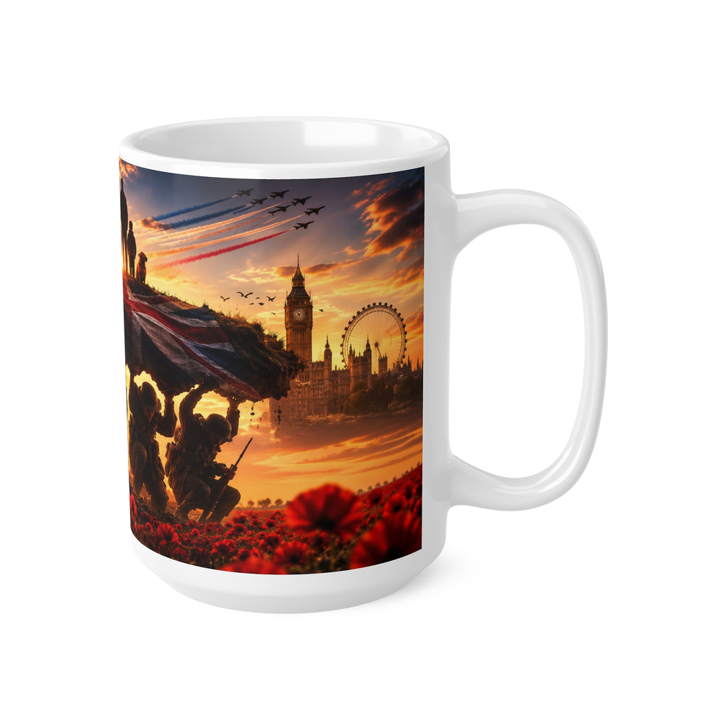 Veterans Remembrance Mug - Sunset Soldiers Poppy Tribute (11oz & 15oz)