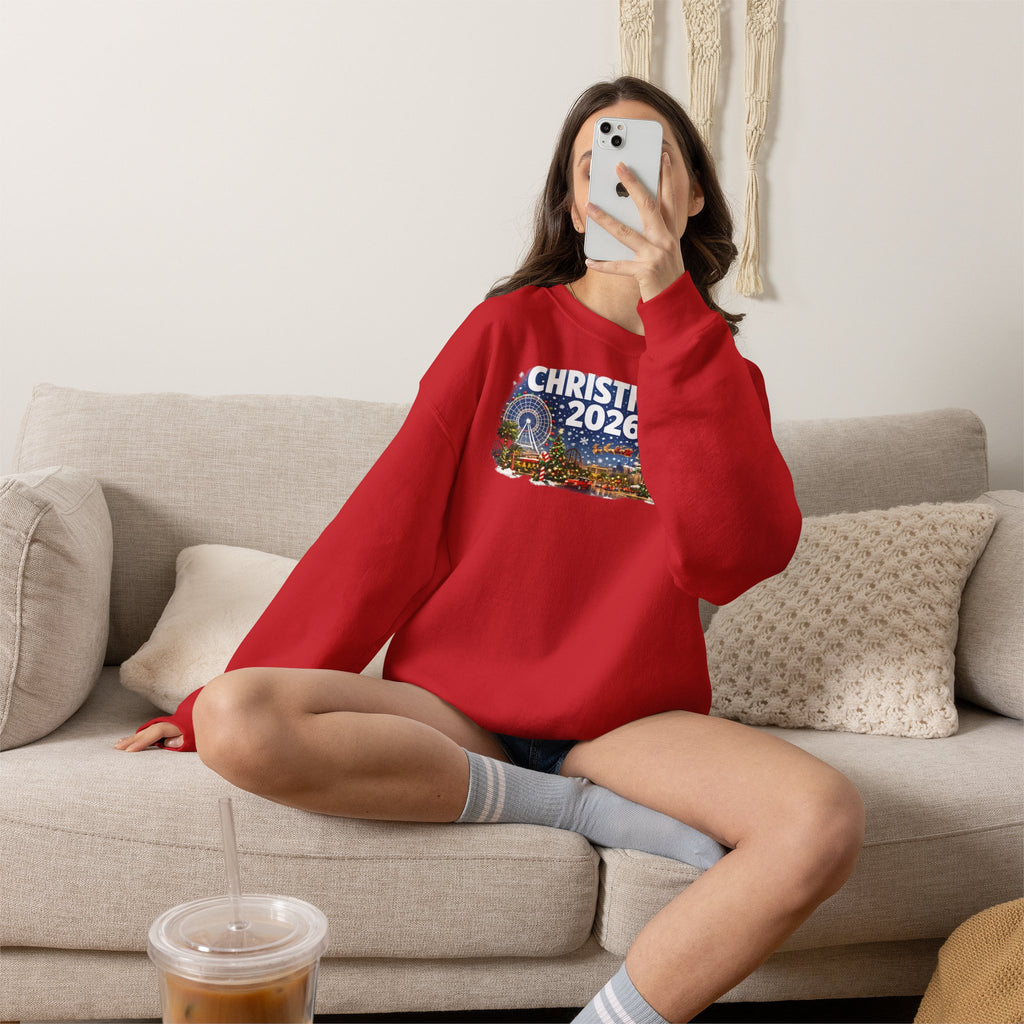 Christmas 2026 Holiday Sweatshirt – Festive Winter Cityscape Crewneck