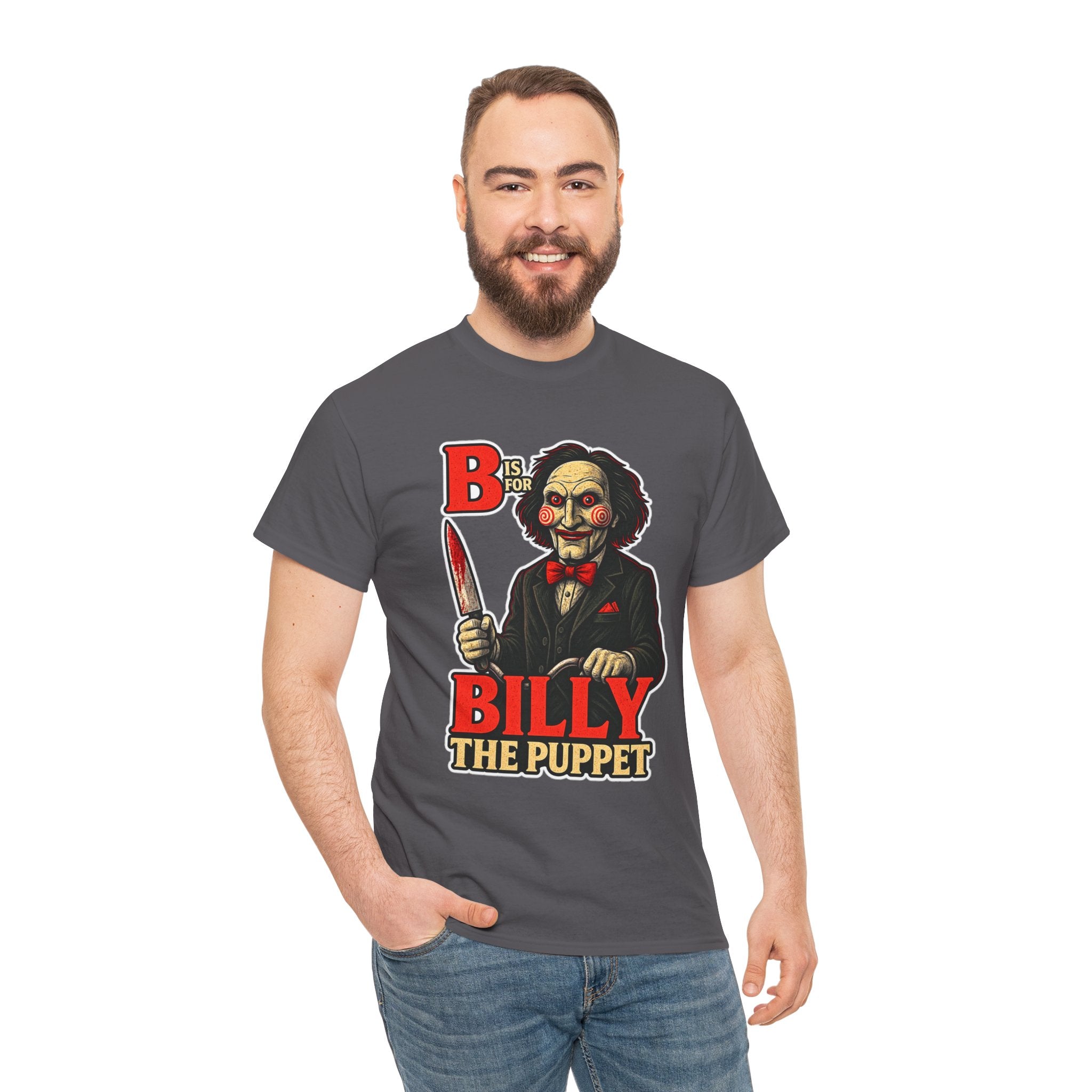 Billy the Puppet Horror Tee — Jigsaw-Style Killer Doll Graphic T-Shirt