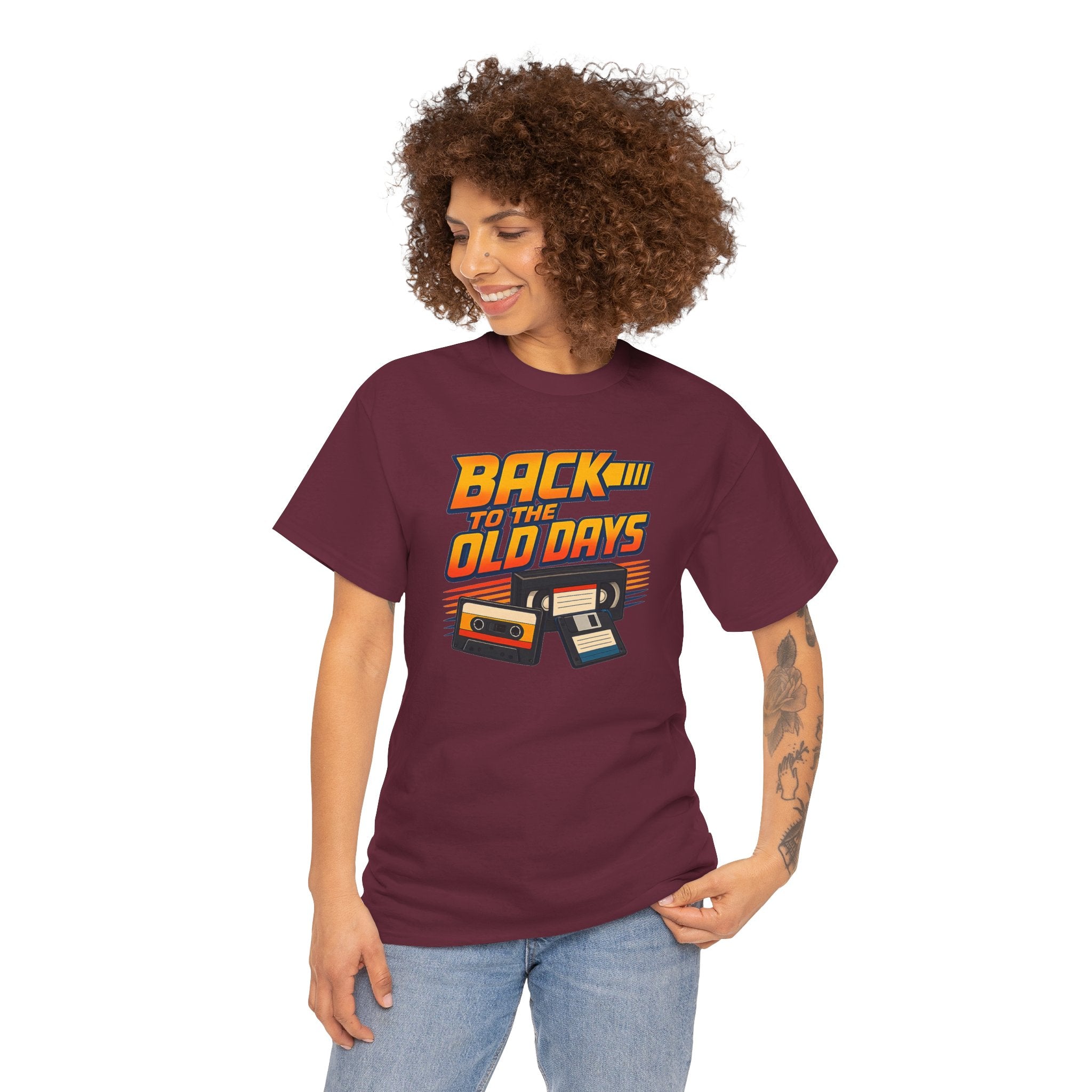 Back to the Old Days Tee – Retro Cassette & VHS Nostalgia T-Shirt