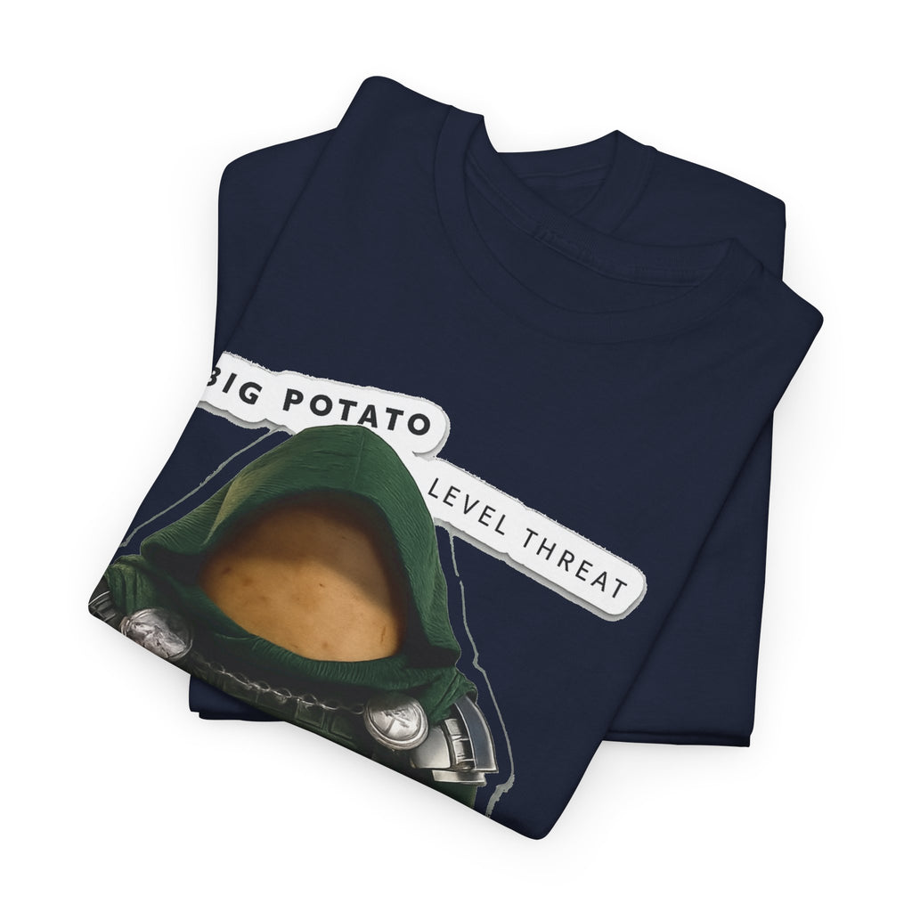 Big Potato "Level Threat" Doom Tee — Funny Potato Soldier Graphic T-Shirt