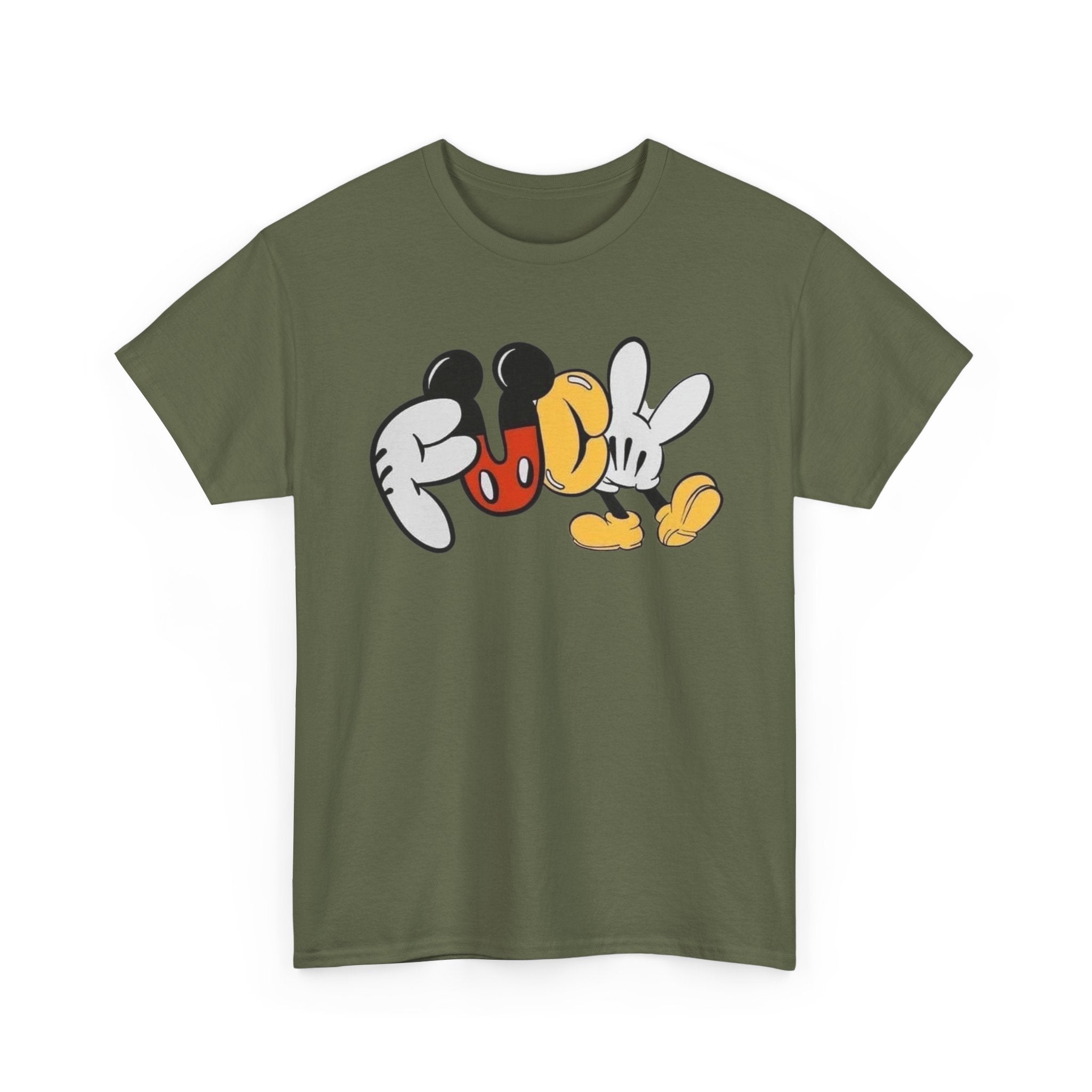 F**K Disney Graphic Tee — Playful Cartoon Hands & Shoes Design