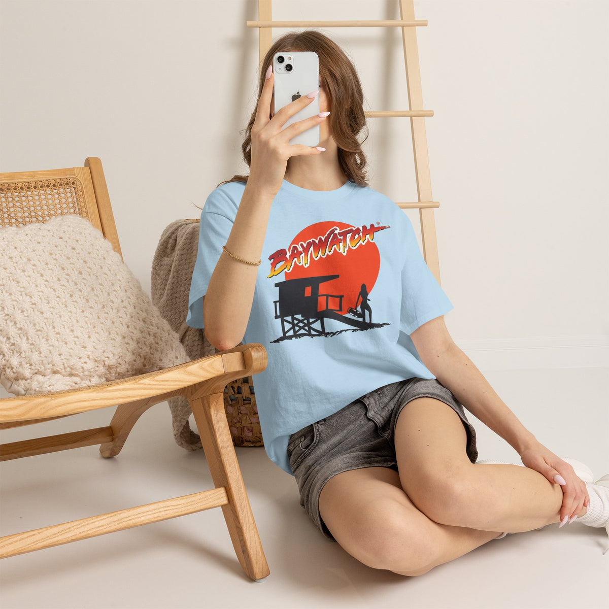 Baywatch Lifeguard Sunset Cotton T-Shirt