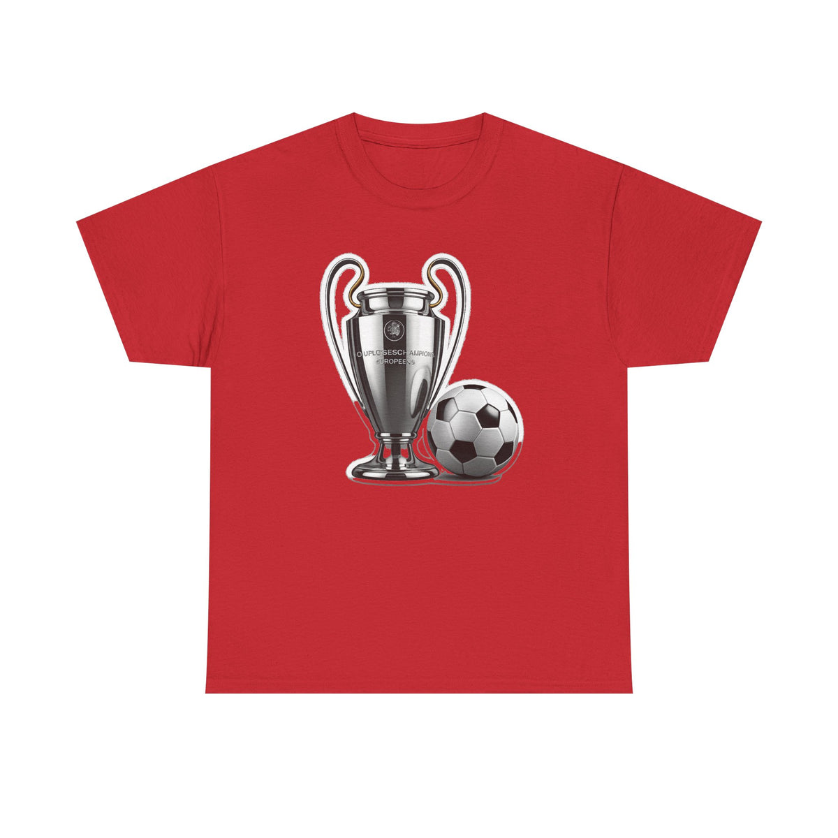 European Cup / Champions League Trophy & Ball Graphic Cotton T-Shirt