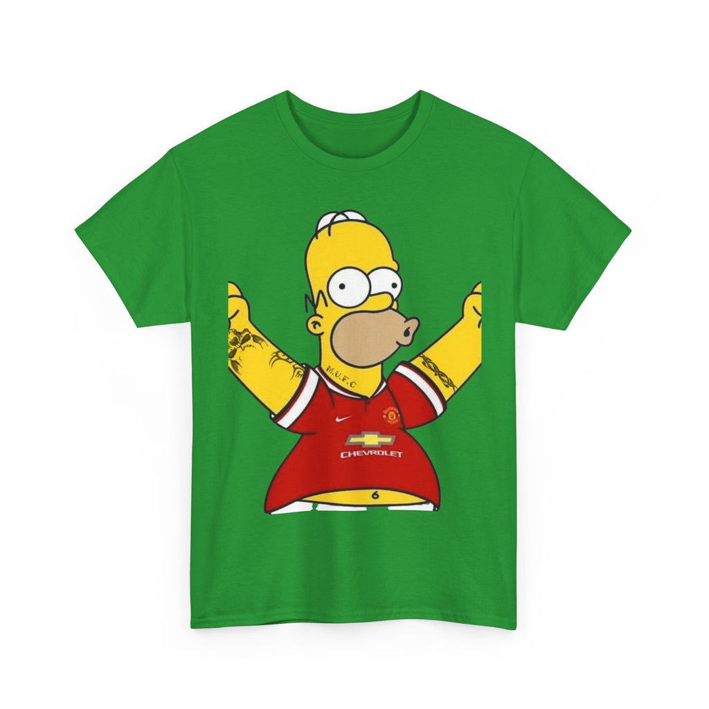 Homer Simpson Manchester Fan T-Shirt — Cartoon Football Supporter Tee