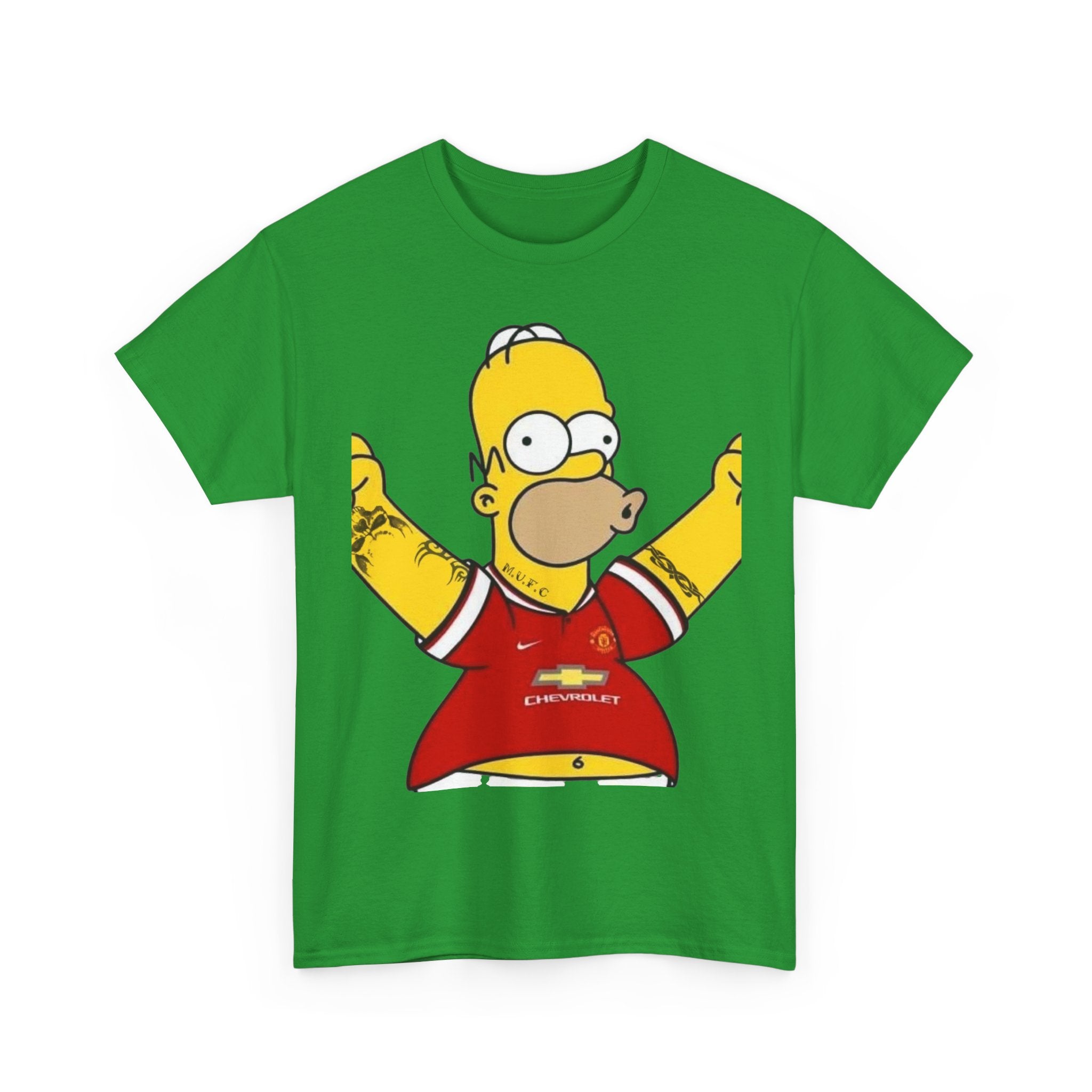 Homer Simpson Manchester Fan T-Shirt — Cartoon Football Supporter Tee