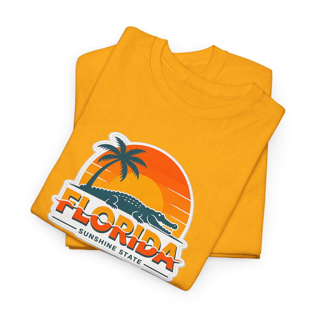 Florida Sunshine State T-Shirt — Retro Palm Sunset Graphic Tee