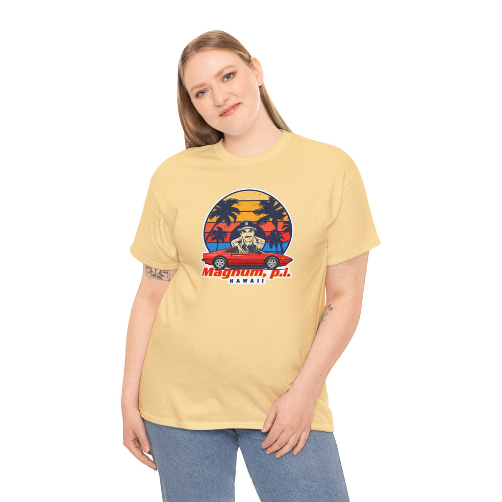 Magnum P.I. Hawaii Retro Sunset Cotton T-Shirt / Tee