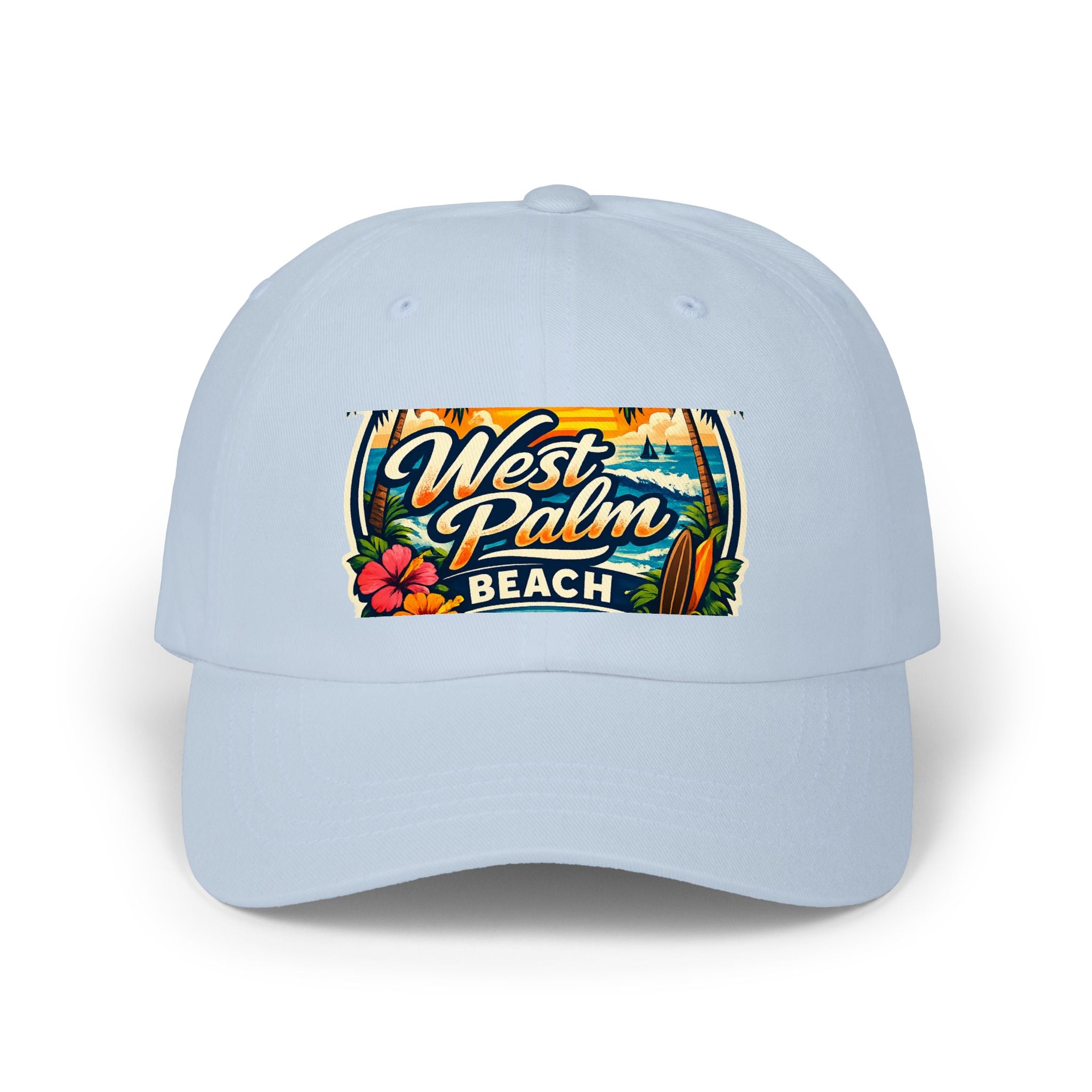 West Palm Beach Dad Cap — Vintage Surfboard Floral Beach Hat