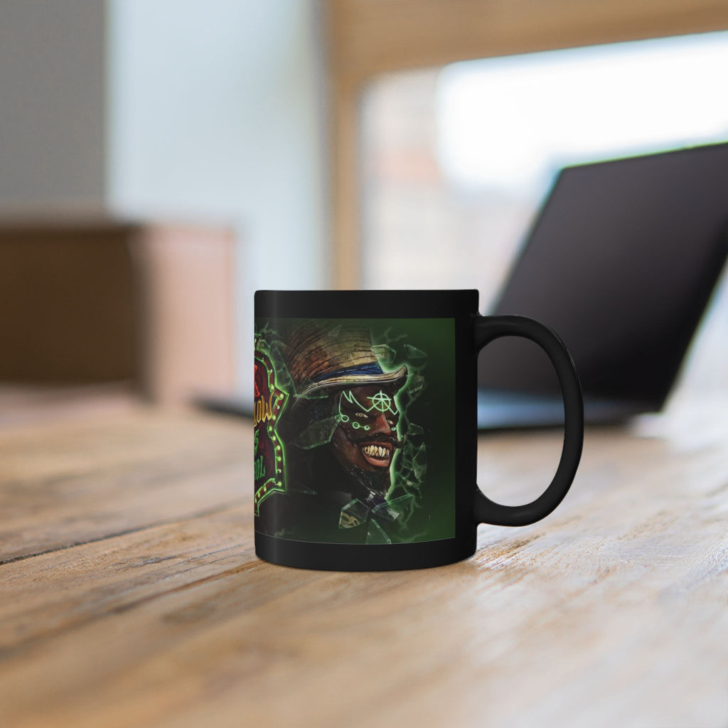 Black Ceramic Mug — 'Jack & Oddfellow Chaos Control' Horror Gamer Coffee Cup