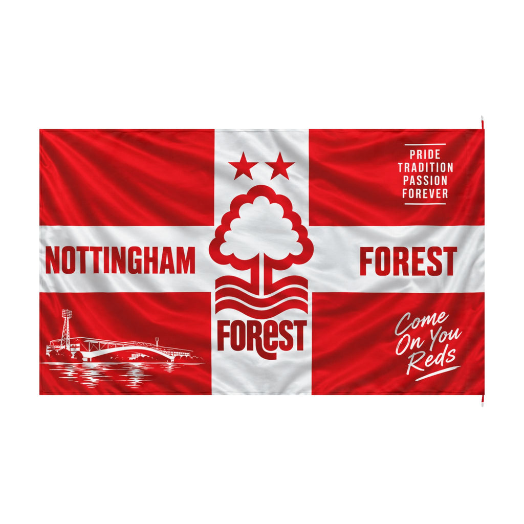 Nottingham Forest Double-Sided Supporters Flag — "Come On You Reds"