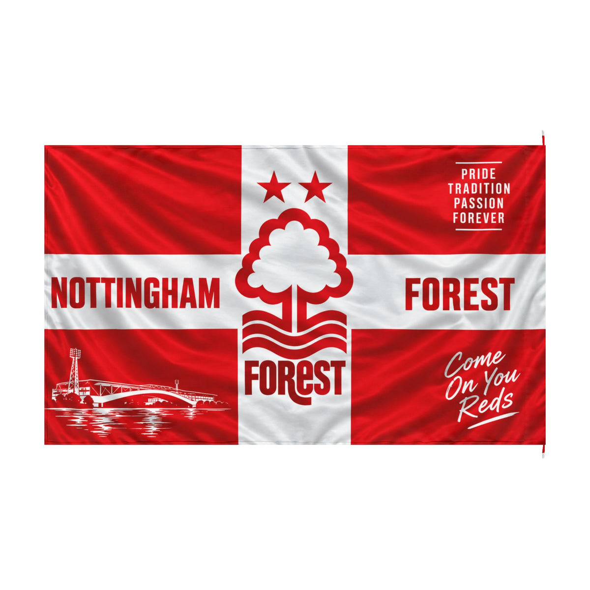 Nottingham Forest Double-Sided Supporters Flag — "Come On You Reds"