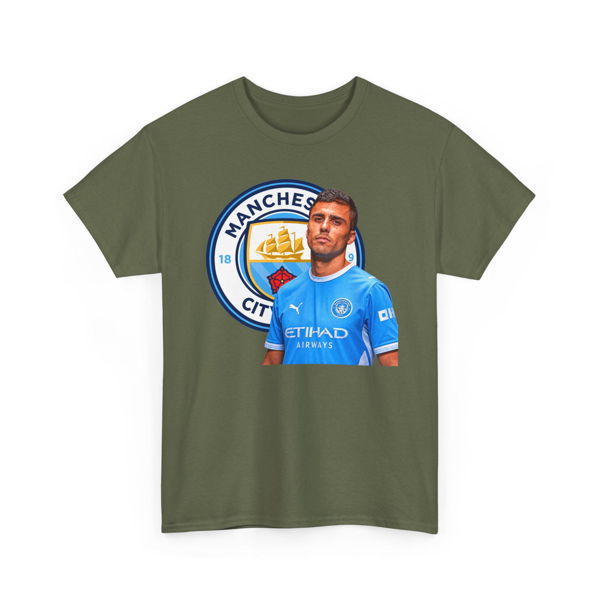 Rodri Manchester City Legend Football Tee — Player Portrait Soccer Shirt