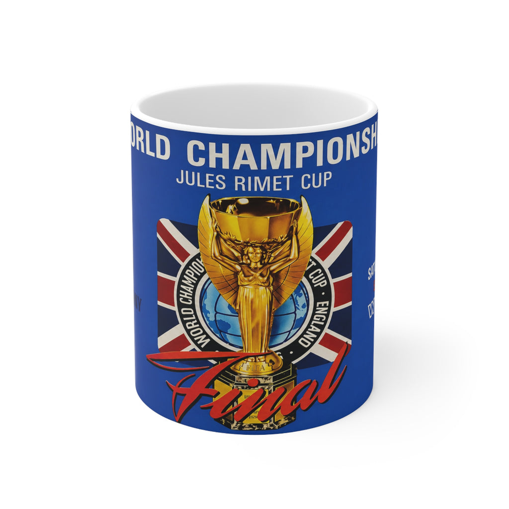 1966 World Cup Final Programme Inspired — Jules Rimet Cup England vs West Germany Ceramic Coffee Cup (11oz/15oz)