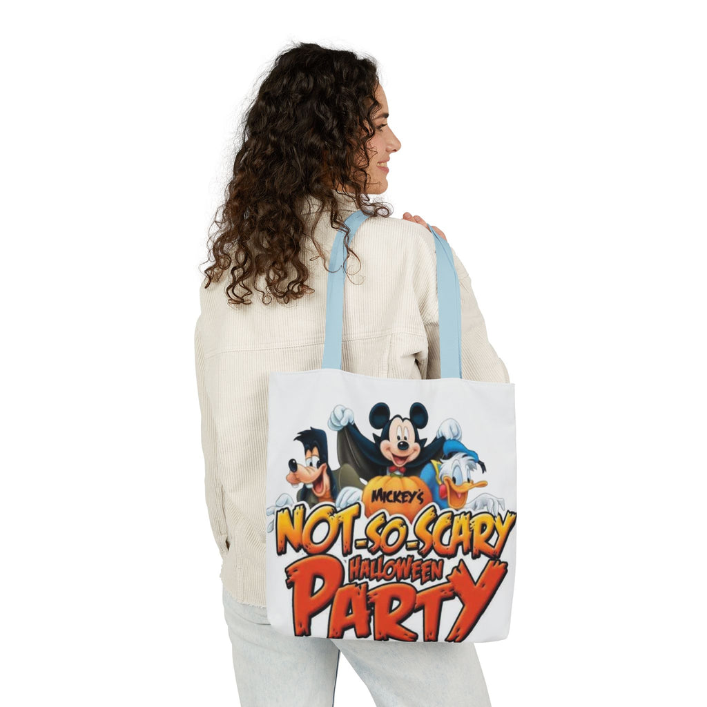 Halloween Party Canvas Tote Bag — "Not-So-Scary Halloween Party" Graphic