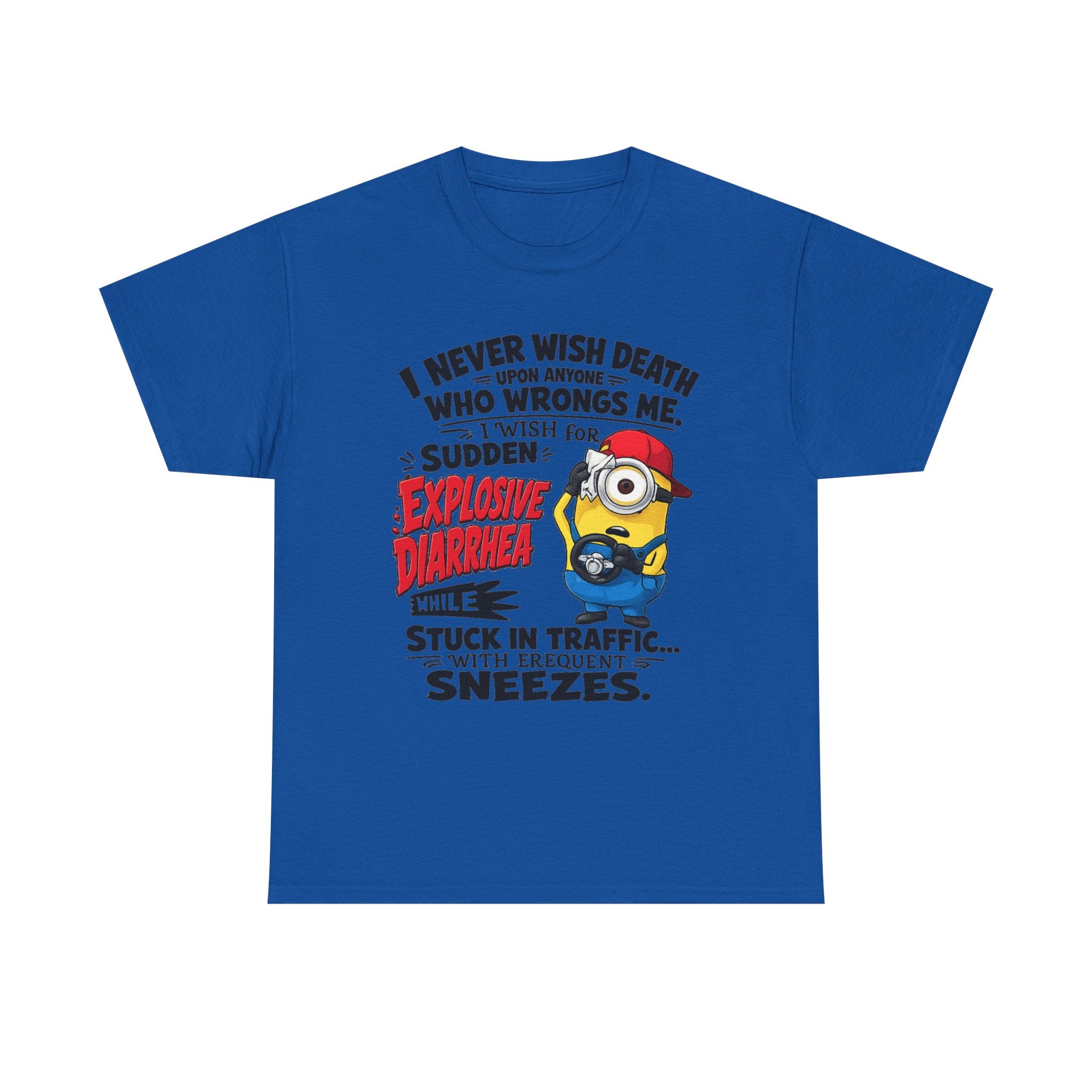 Funny Minion Traffic Tee — "Explosive Diarrhea" Humorous Graphic T-Shirt
