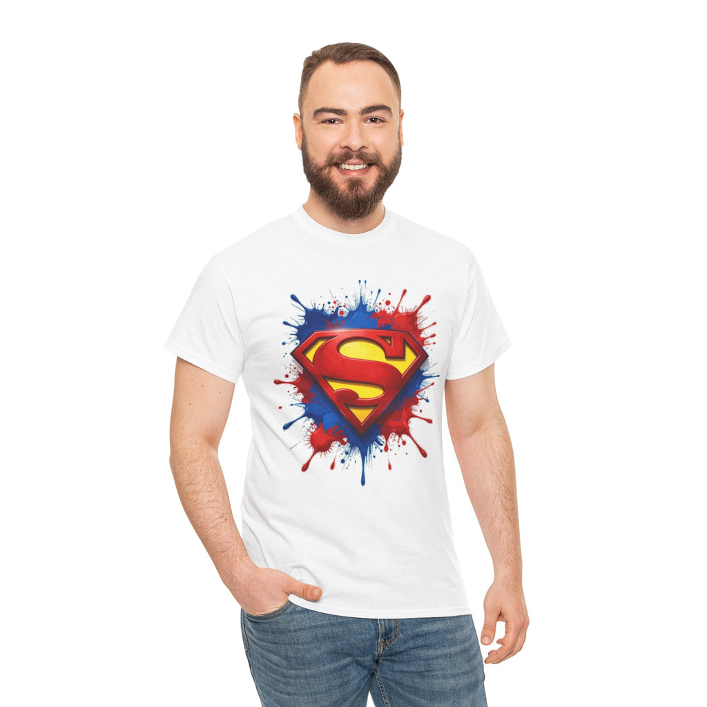 Superhero Emblem Paint-Splash T-Shirt
