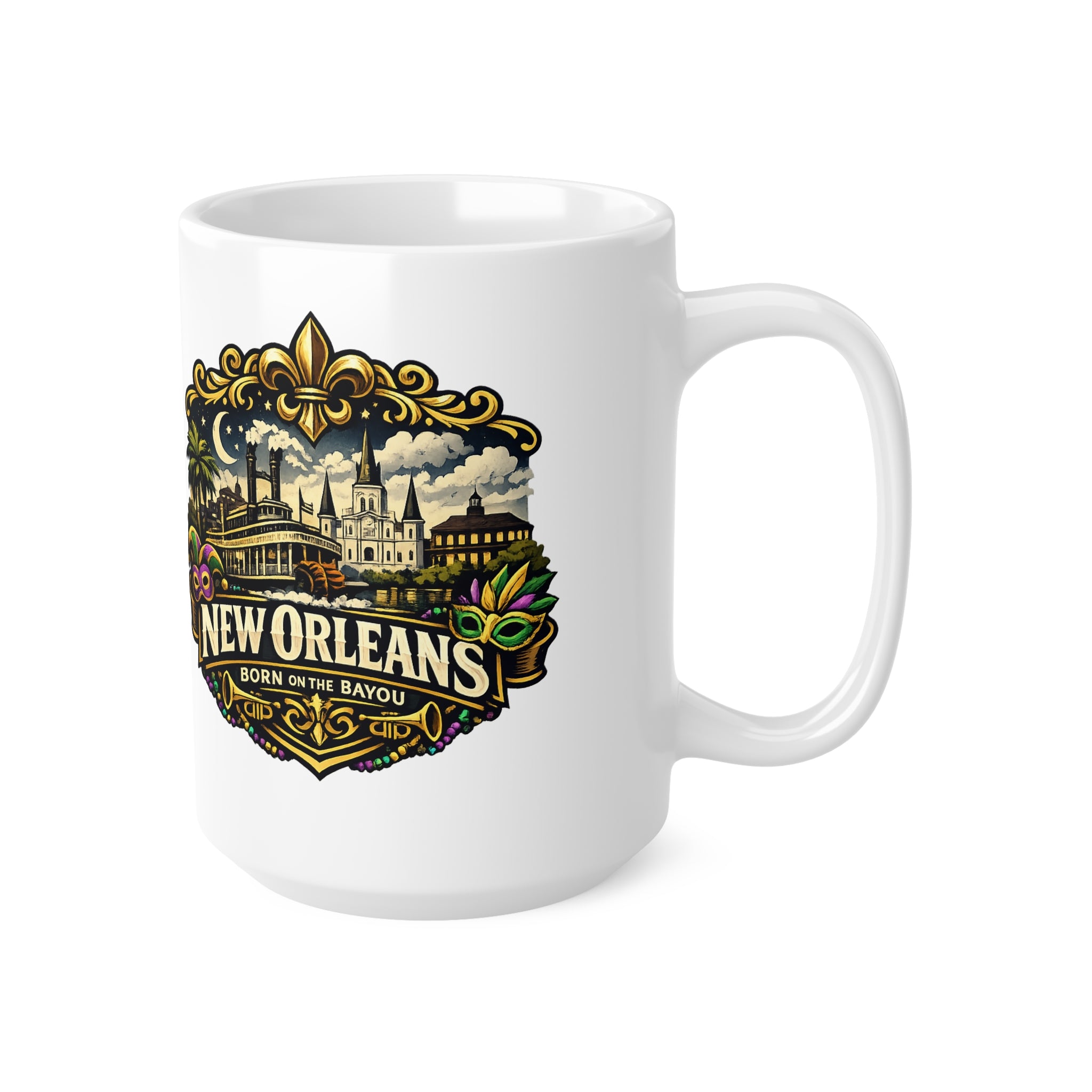 New Orleans Ceramic Coffee Cups, 11oz, 15oz
