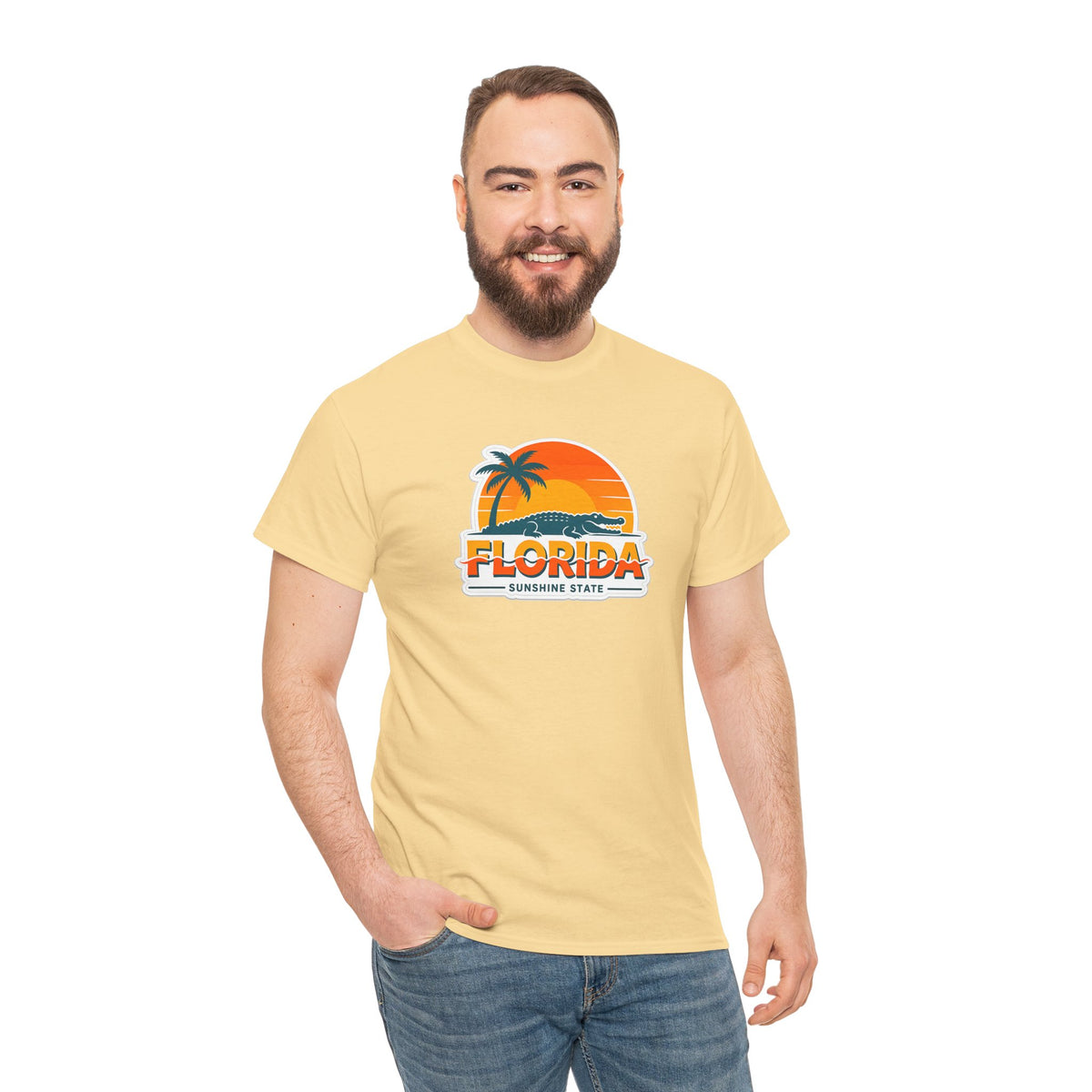 Florida Sunshine State T-Shirt — Retro Palm Sunset Graphic Tee