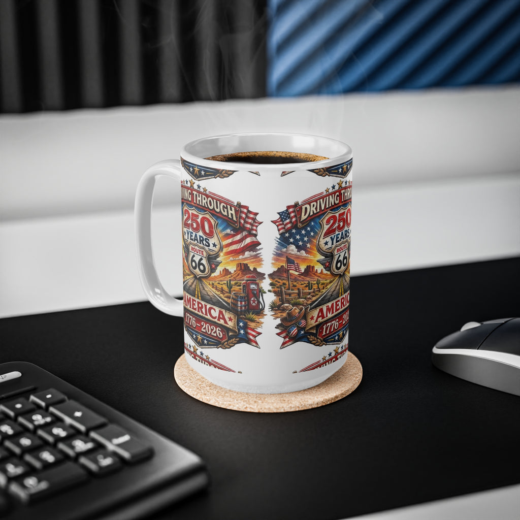 Route 66 250 Years America Mug – 1776-2026 Commemorative Ceramic Coffee Cup (11oz/15oz)