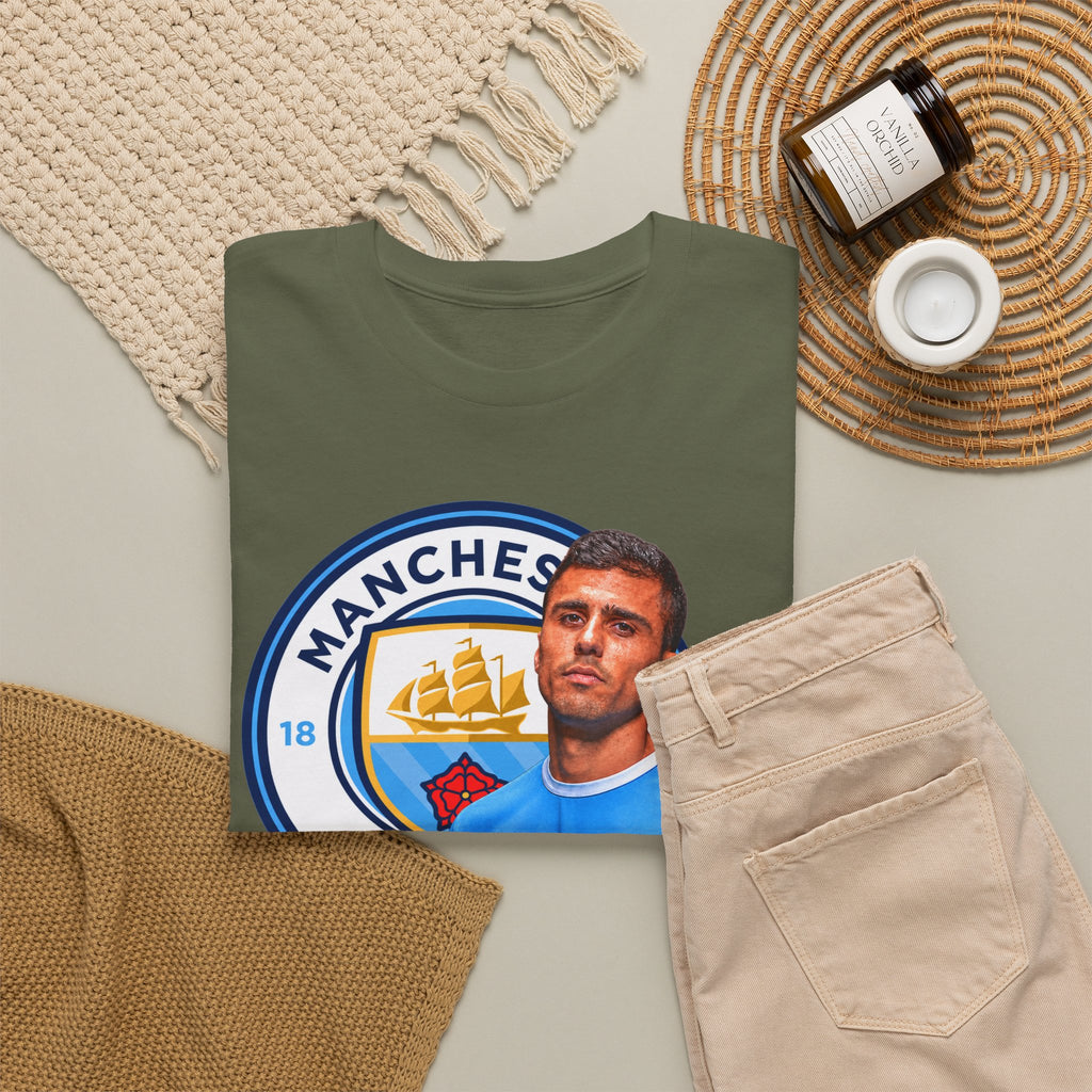 Rodri Manchester City Legend Football Tee — Player Portrait Soccer Shirt