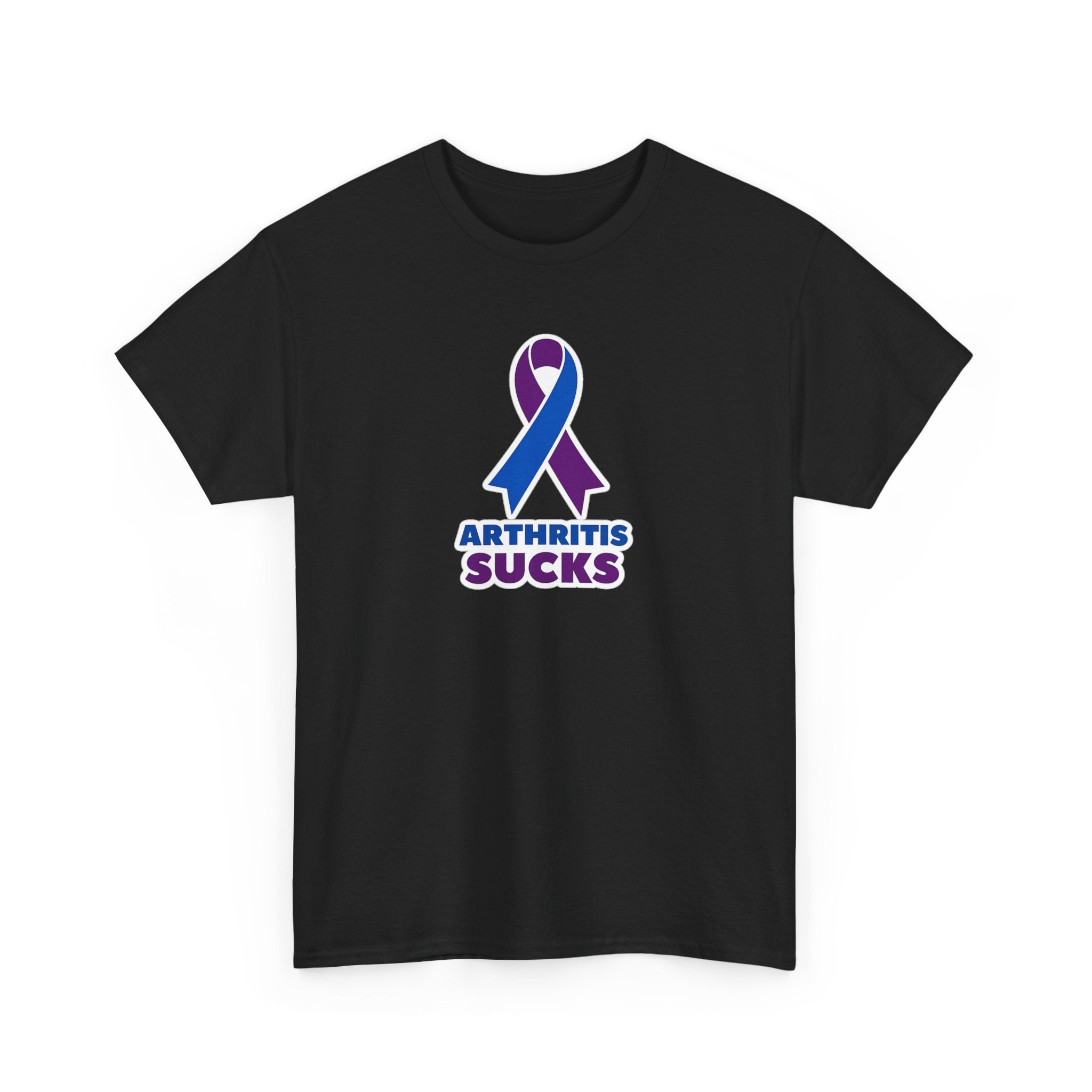 Arthritis Sucks Awareness T-Shirt — Purple & Blue Ribbon Support Tee