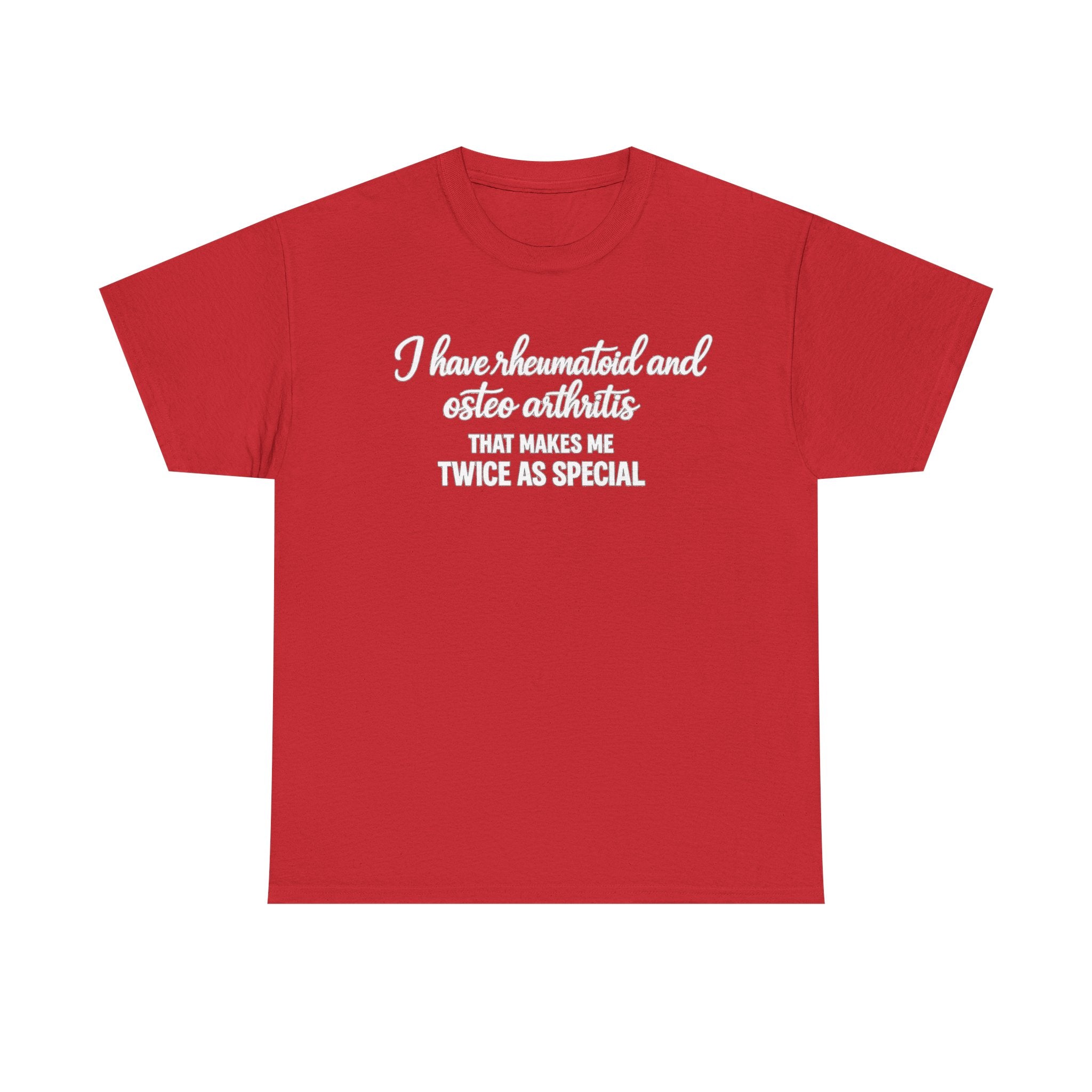 Rheumatoid & Osteoarthritis Awareness T-Shirt – "Twice As Special"