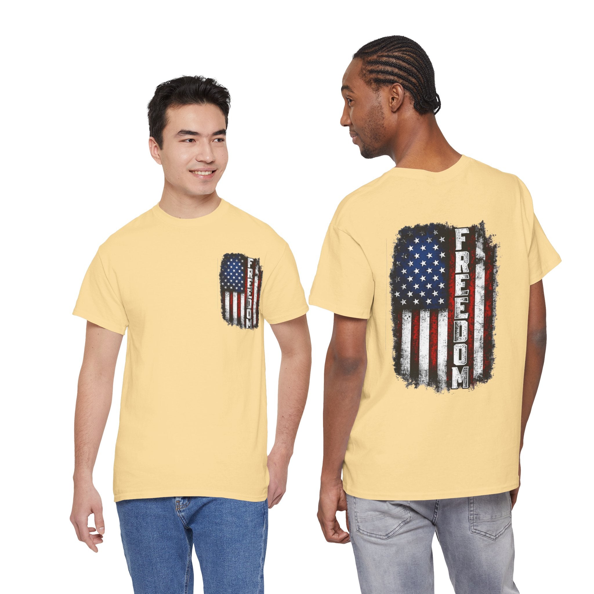 Freedom American Flag T-Shirt — Distressed USA Patriotic Tee