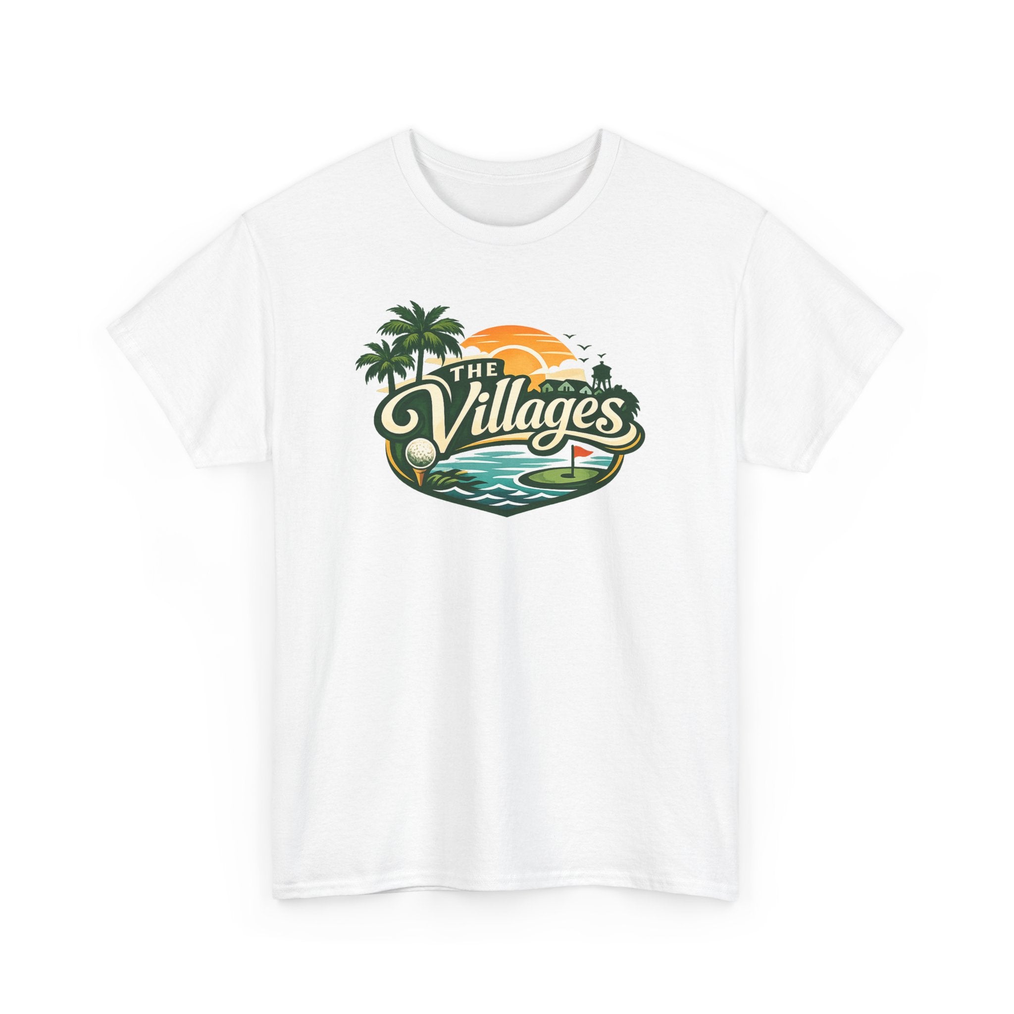 The Villages of Florida Sunset Logo Tee - Florida Palm Beach Retro T-Shirt
