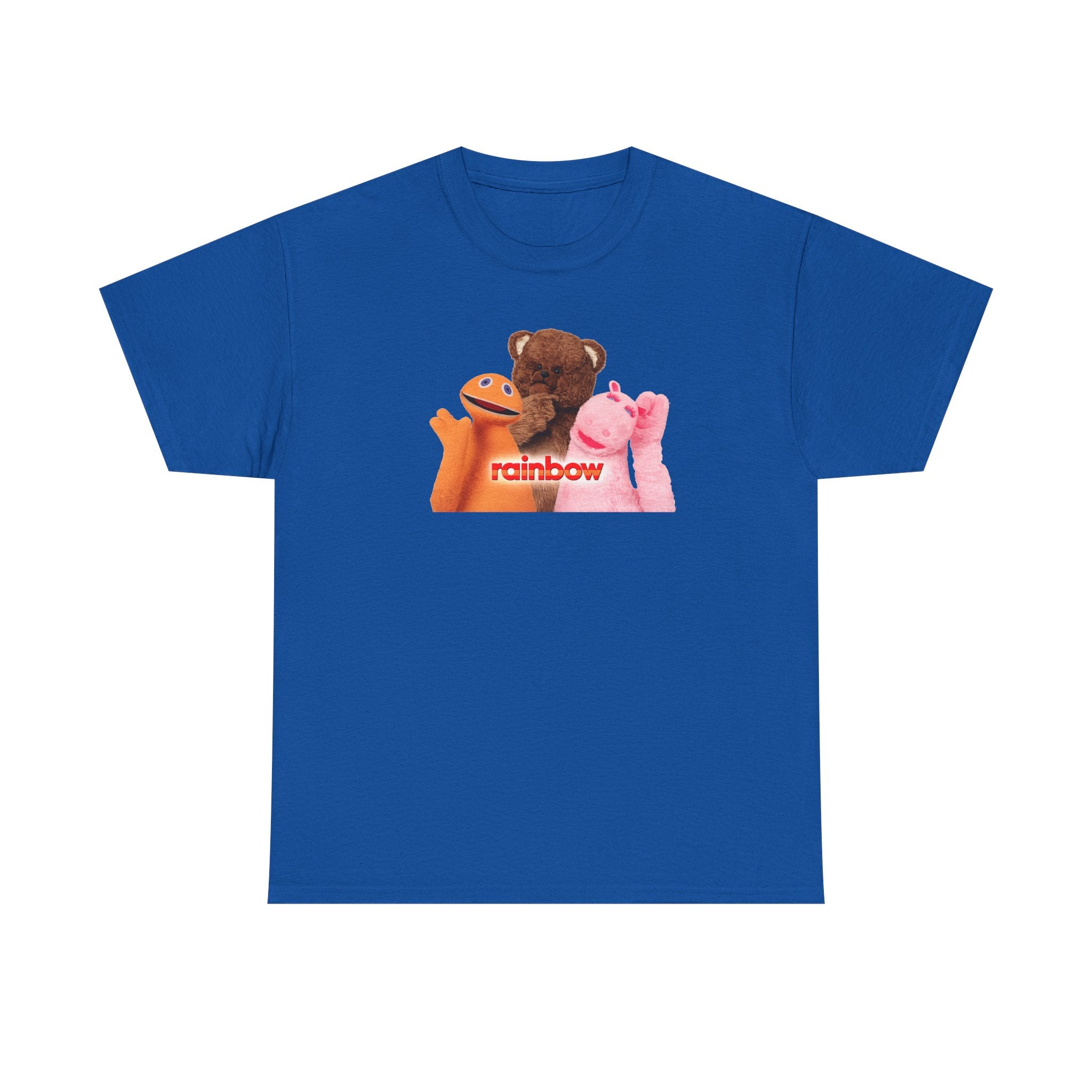 Rainbow Kids TV Zippy, George and Bungle Puppets T-Shirt — Cute Teddy & Hand Puppets Graphic Tee
