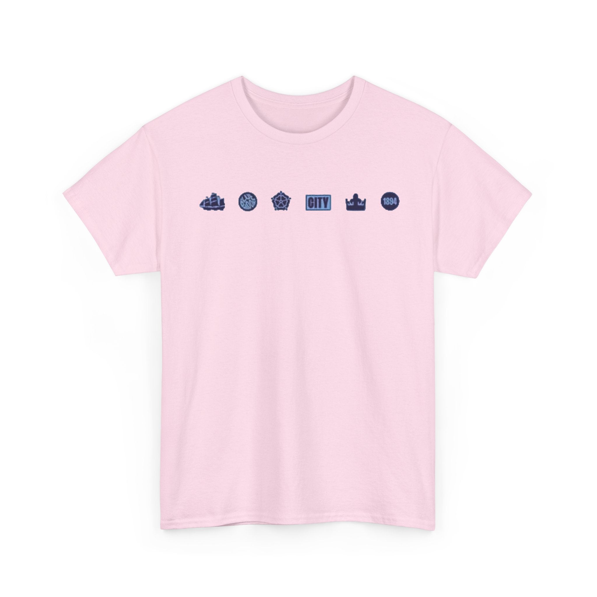 Manchester City Minimal City Icons Tee — Navy Skyline Icons Chest Print