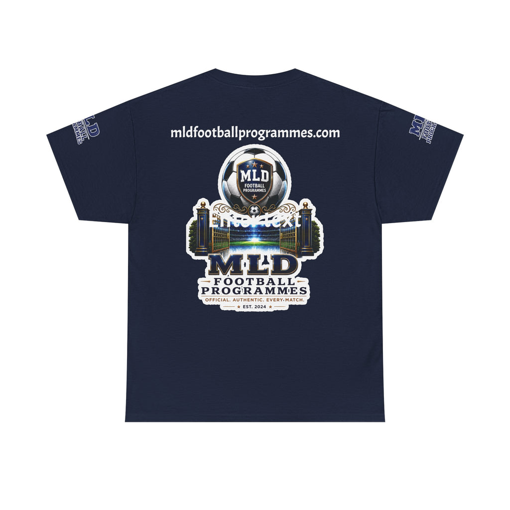 MLD Football Programmes Tee — Vintage Sports Logo Cotton T‑Shirt