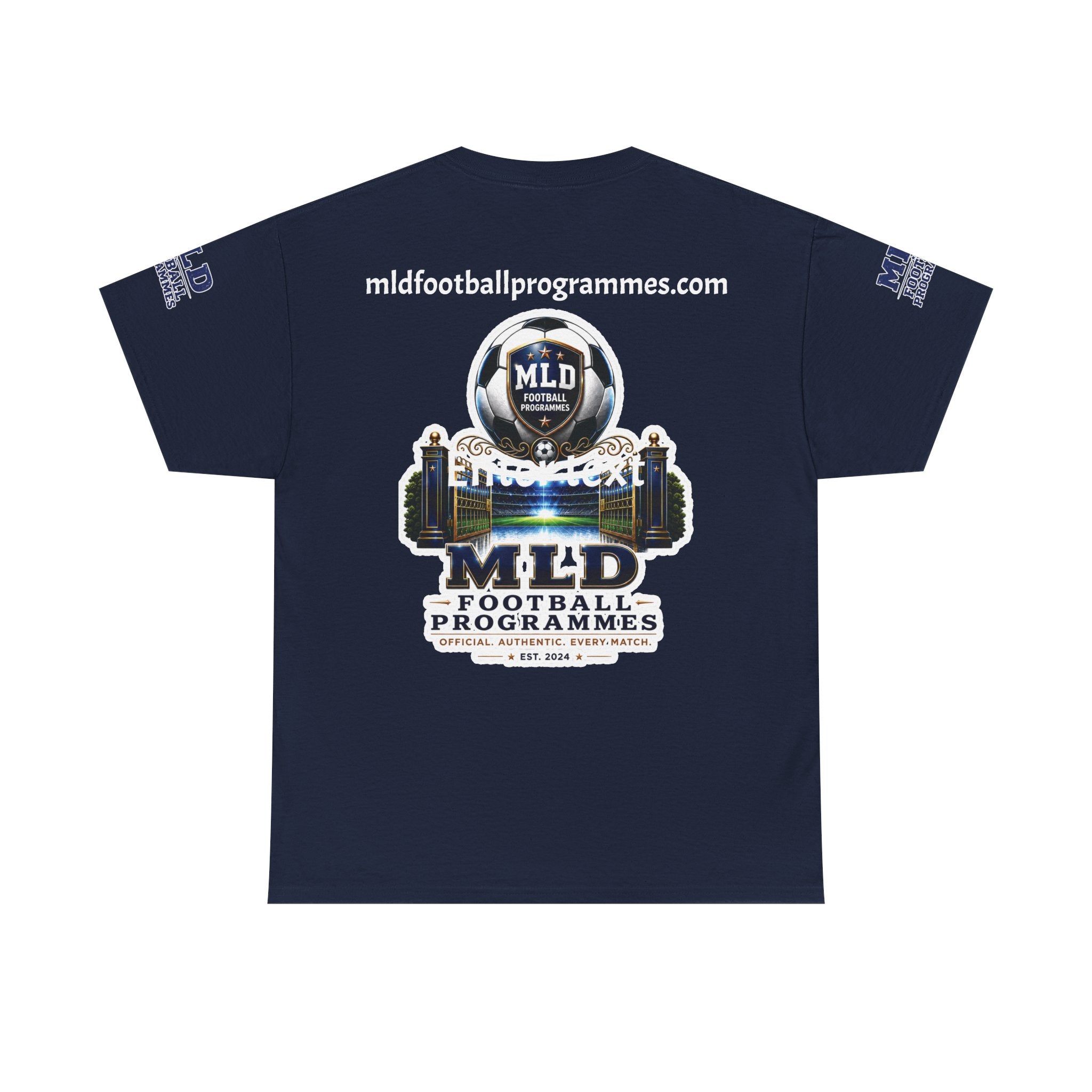 MLD Football Programmes Tee — Vintage Sports Logo Cotton T‑Shirt